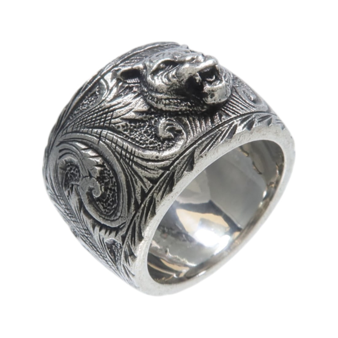 Gucci GG Gatto Sterling Silver Ring Size 6 Engraved 13 (1 of 10)