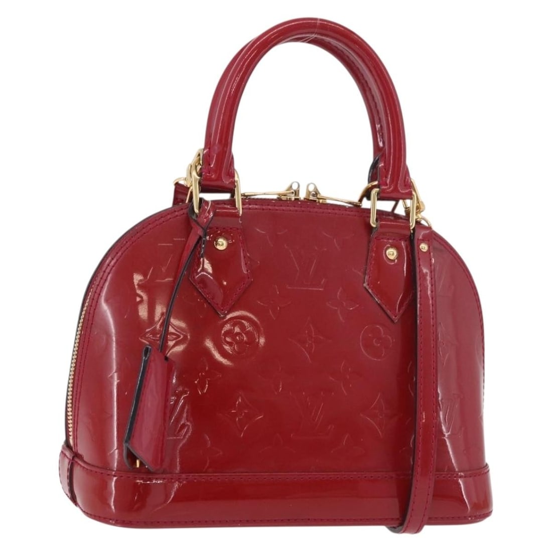 Louis Vuitton Alma BB Vernis patent leather handbag Rose Andian M91771: Louis Vuitton Alma BB Vernis patent leather handbag Rose Andian M91771 Louis Vuitton Vernis Alma BB handbag in Rose Andian patent leather, made in France. It comes with a dust bag, two keys, a clochet
