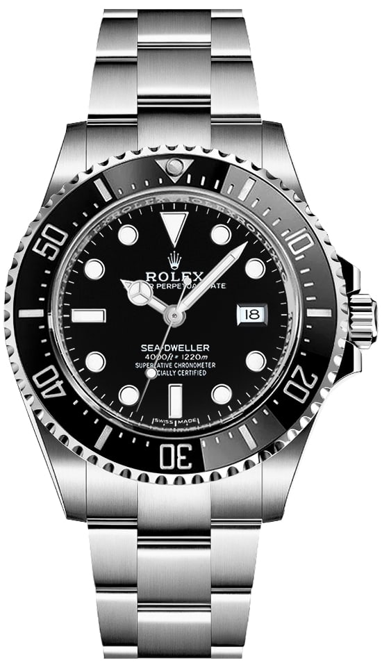2016 Rolex Sea-Dweller 116600 Oyster Bracelet Black Dial Ceramic Bezel with Card: 2016 Rolex Sea-Dweller 116600 Oyster Bracelet Black Dial Ceramic Bezel with Card This Rolex Sea-Dweller features a black dial and a ceramic bezel, paired with an Oyster bracelet. The watch is identifi