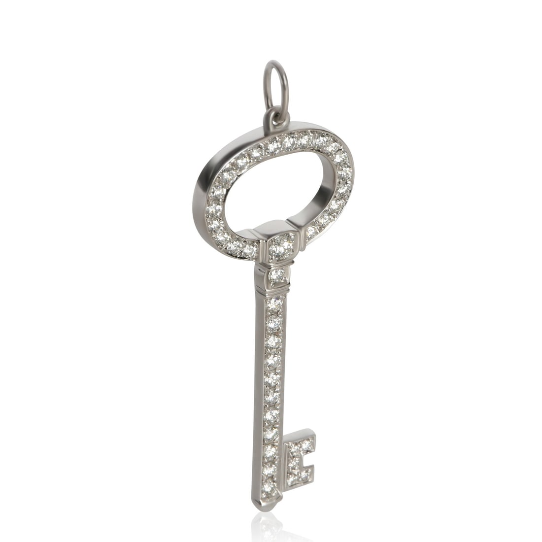 Tiffany & Co. Oval Key Platinum Diamond Pendant (1 of 5)