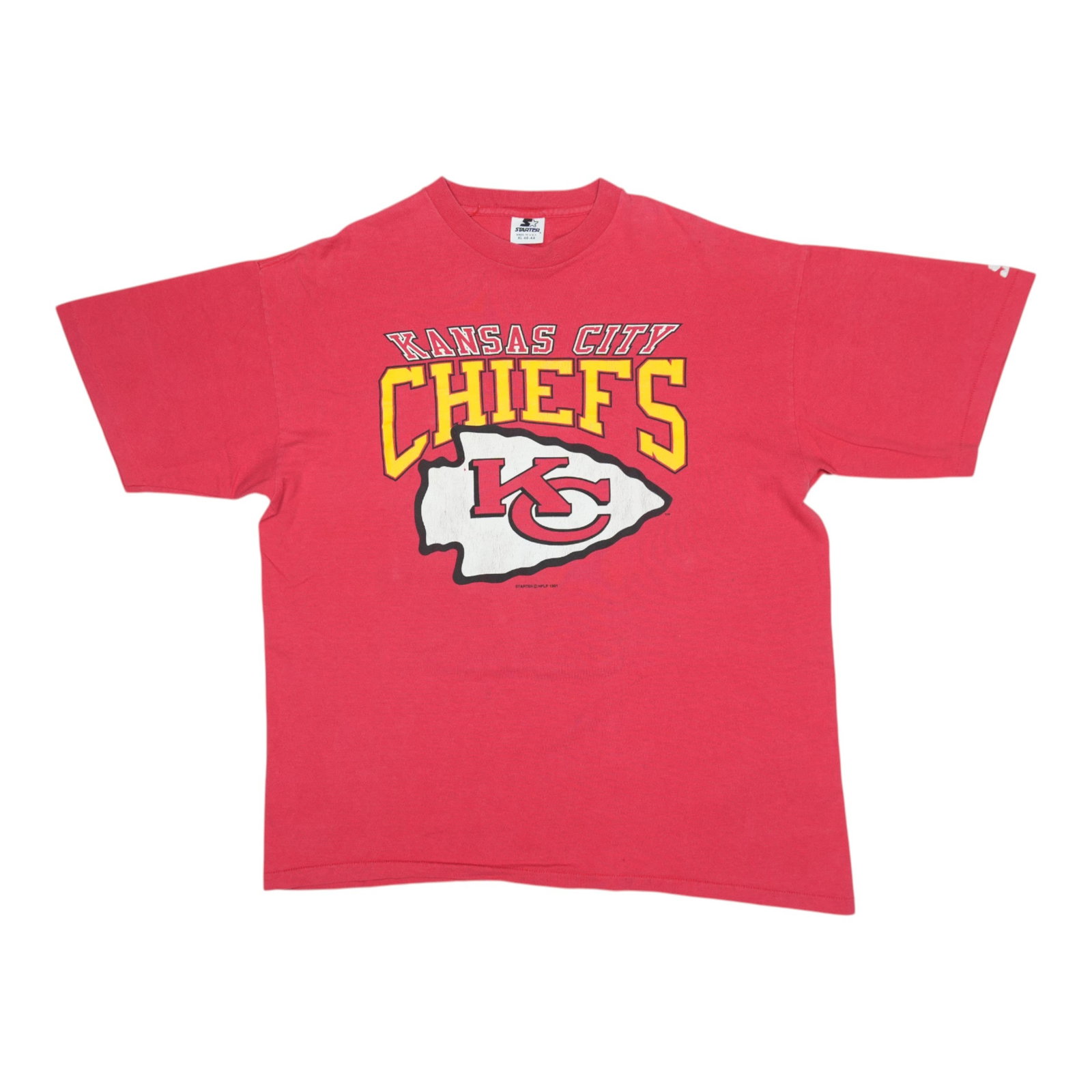 Vintage 1991 Starter Kansas City Chiefs Red Cotton Shirt Extra Large (1 of 9)