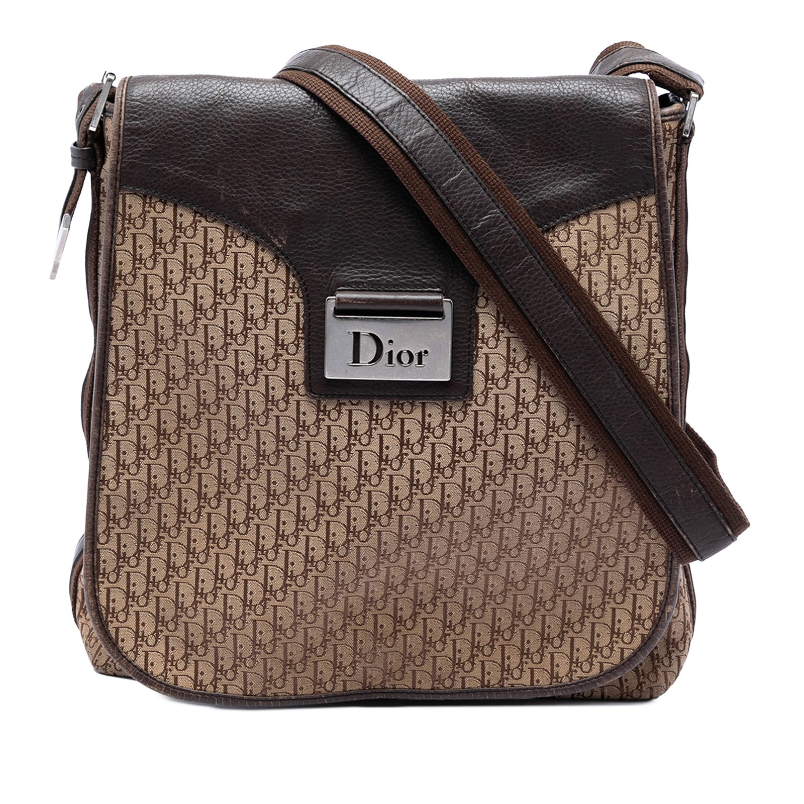 Dior Street Chic Crossbody in Brown Diorissimo Trotter Canvas: Dior Street Chic Crossbody in Brown Diorissimo Trotter Canvas Diorissimo Trotter Canvas Street Chic Crossbody shoulder bag in brown fabric with an adjustable flat strap, front flap with magnetic snap 