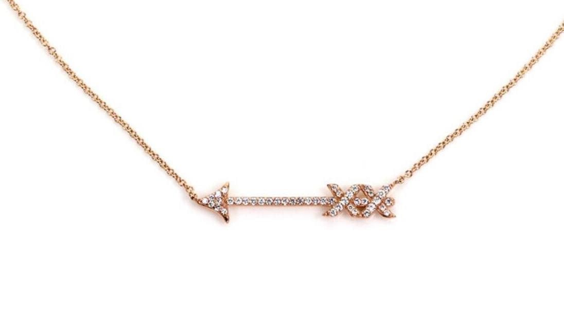 Tiffany Co Paloma Picasso Graffiti Arrow Necklace 18k Rose Gold Diamond 18in: Tiffany Co Paloma Picasso Graffiti Arrow Necklace 18k Rose Gold Diamond 18in This pre-owned Tiffany & Co. Paloma Picasso Graffiti Arrow Pendant Necklace is crafted in 18k rose gold and features an arr