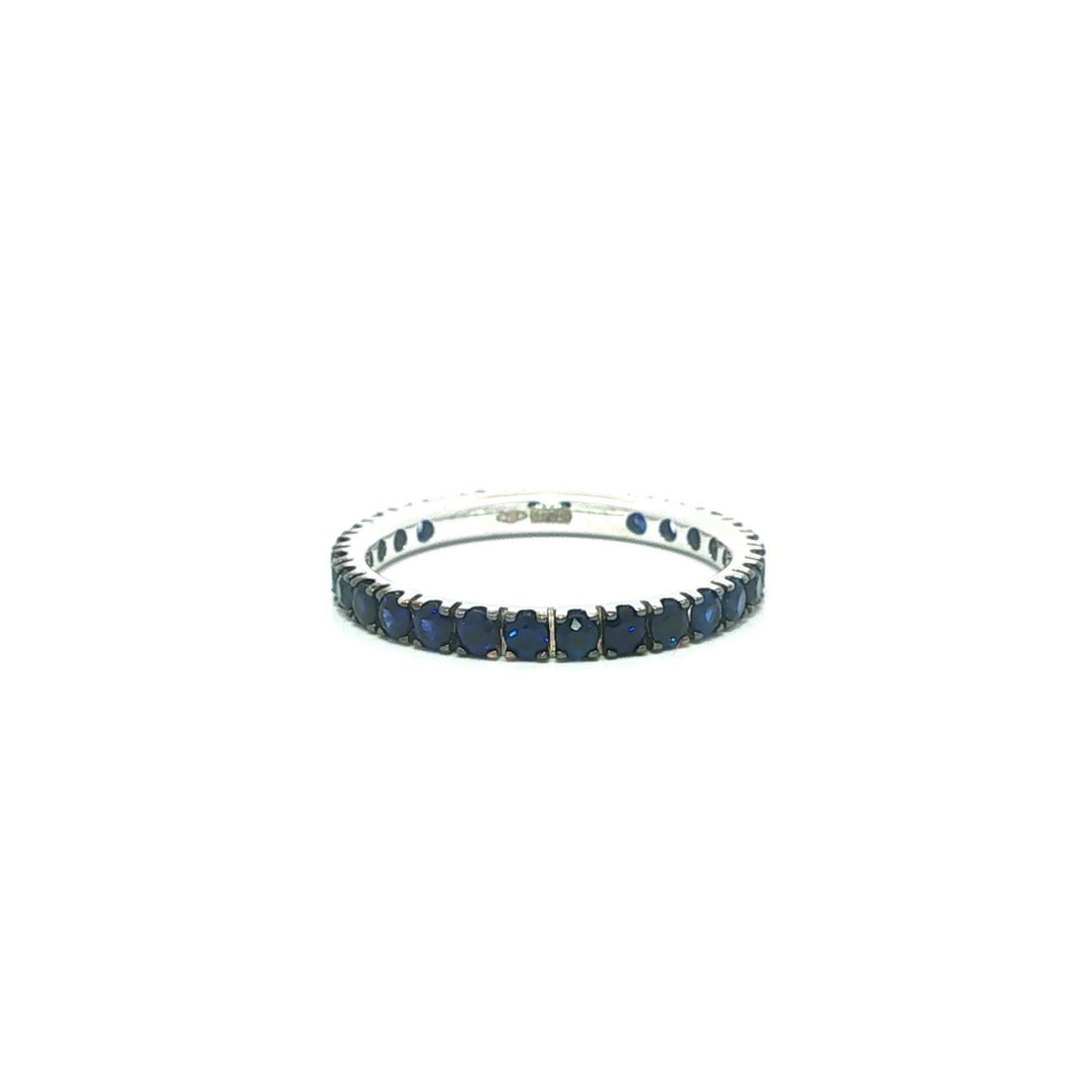 18k White Gold Sapphire Eternity Ring Black Rhodium Top Size 6 (1 of 9)