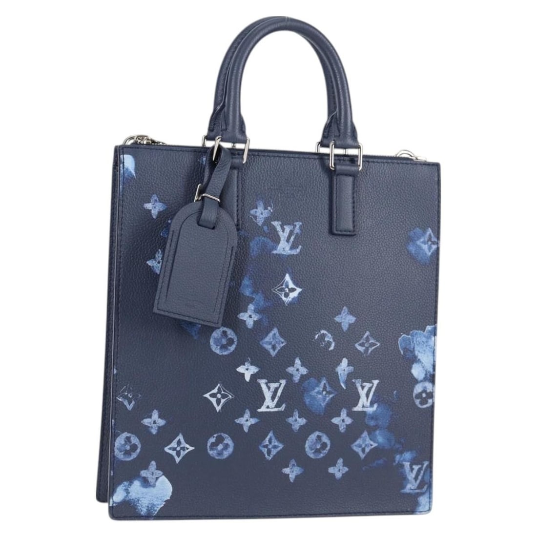 Louis Vuitton M57843 Sac Plat Blue Monogram Canvas Hand Bag: Louis Vuitton M57843 Sac Plat Blue Monogram Canvas Hand Bag Louis Vuitton Water Color Sac Plat messenger bag in blue Monogram canvas. This women's handbag includes a dust bag and name tag. Condition i