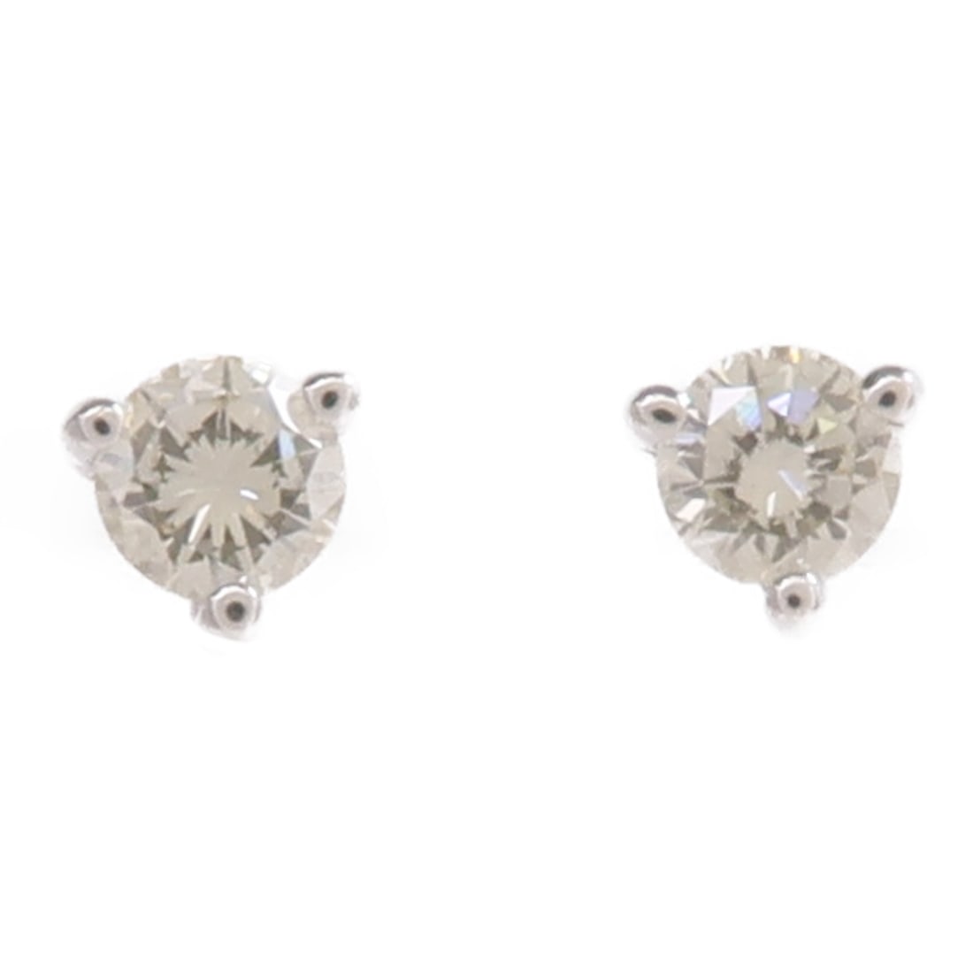Pierced Diamond Earrings in 18K White Gold: Pierced Diamond Earrings in 18K White Gold Diamond pierced earrings in K18WG white gold with clear diamond accents. Designed for women, these earrings are described as regular size and made in Hong Ko