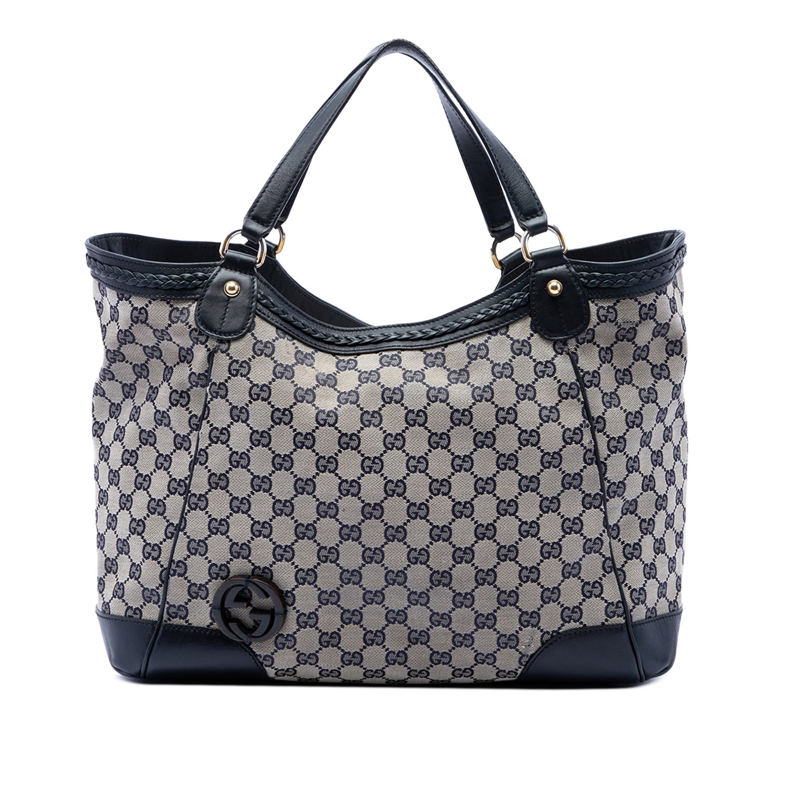 Gucci Brick Lane Medium Tote in GG Canvas with Leather Trim (1 of 6)