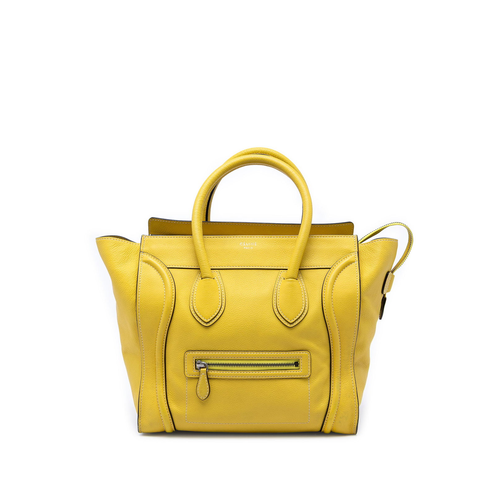 Celine Mini Luggage Tote Yellow Calfskin Leather Handbag (1 of 6)