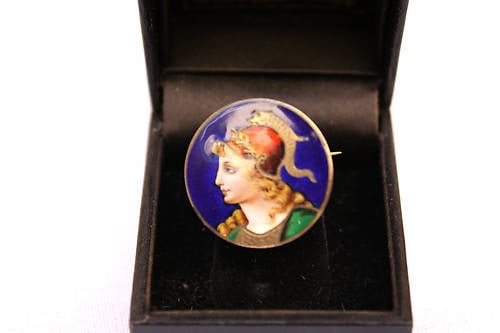 Victorian French Enameled Sterling Silver Brooch 1850-1899 (1 of 6)
