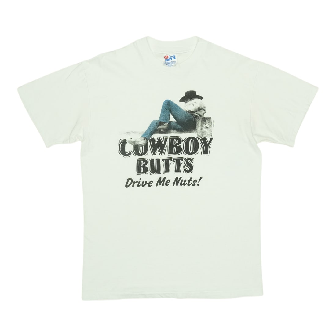 1990s Vintage Cowboy Butts Drive Me Nuts Graphic Cotton Shirt Medium (1 of 4)