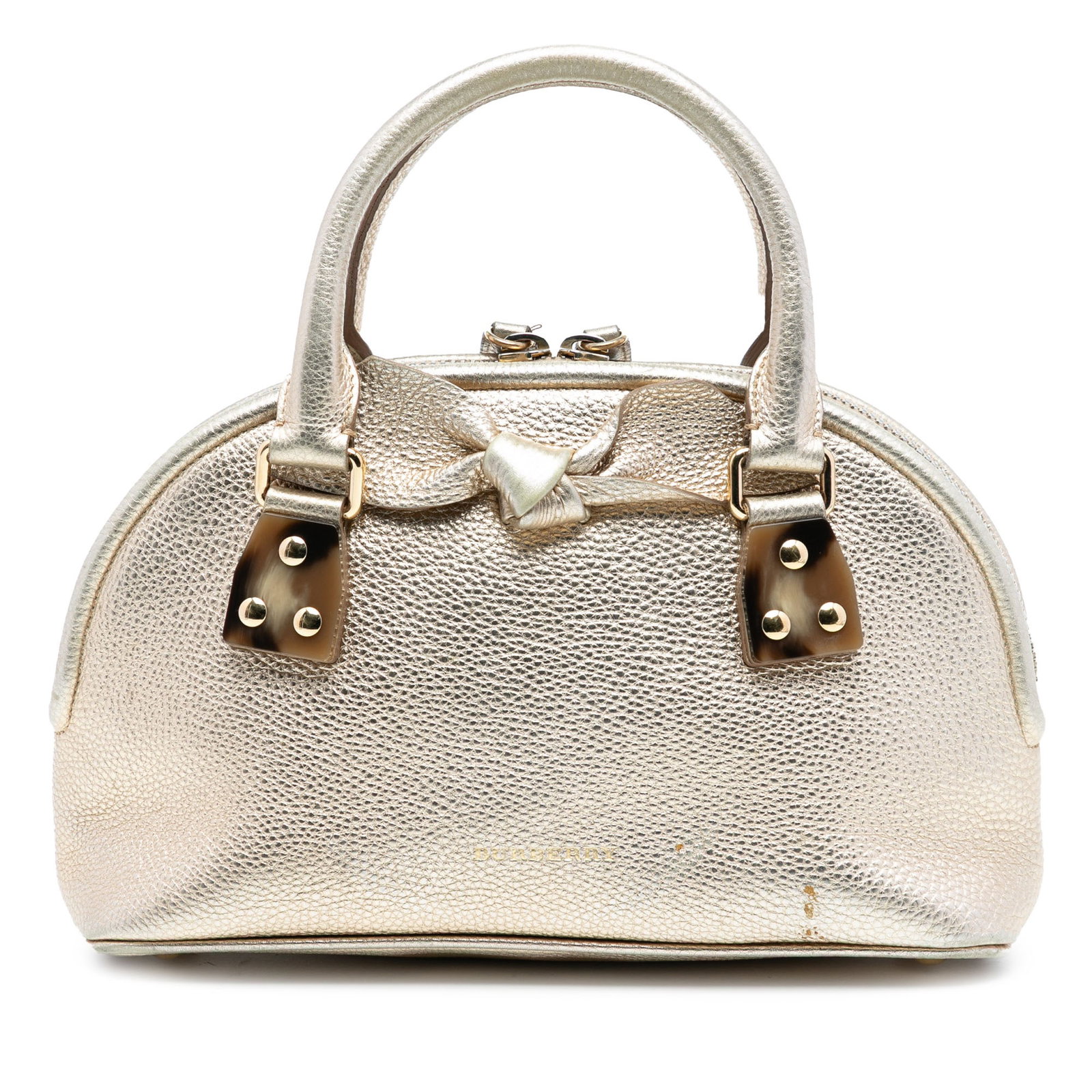 Burberry Bloomsbury leather top handle satchel: Burberry Bloomsbury leather top handle satchel This Burberry Small Grained Calfskin Bloomsbury Top Handle Bag features a structured leather body with rolled leather handles and a top zip closure. The 