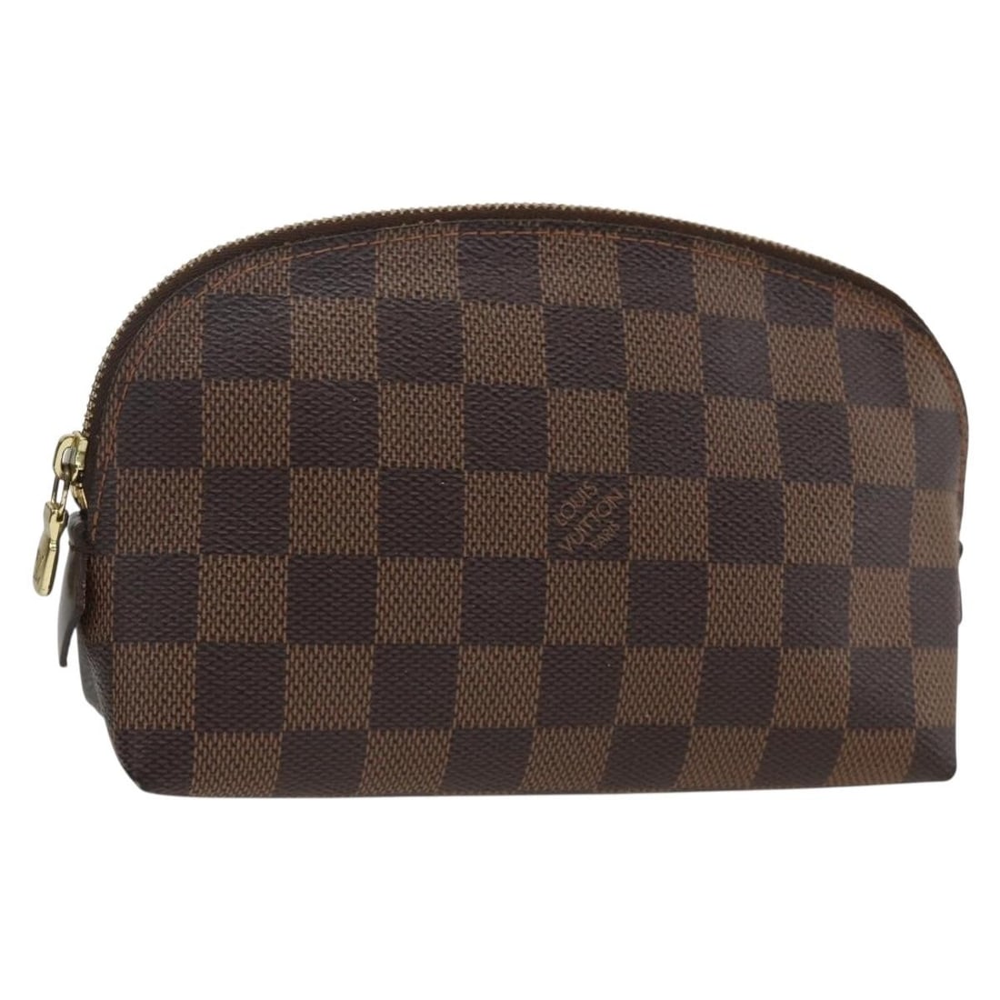 Louis Vuitton N47516 Pochette PM Damier Ebene Cosmetic Pouch: Louis Vuitton N47516 Pochette PM Damier Ebene Cosmetic Pouch Louis Vuitton Damier Ebene Pochette Cosmetic PM pouch in Damier Ebene canvas. This women's pouch is made in Spain and shows reasonable wear