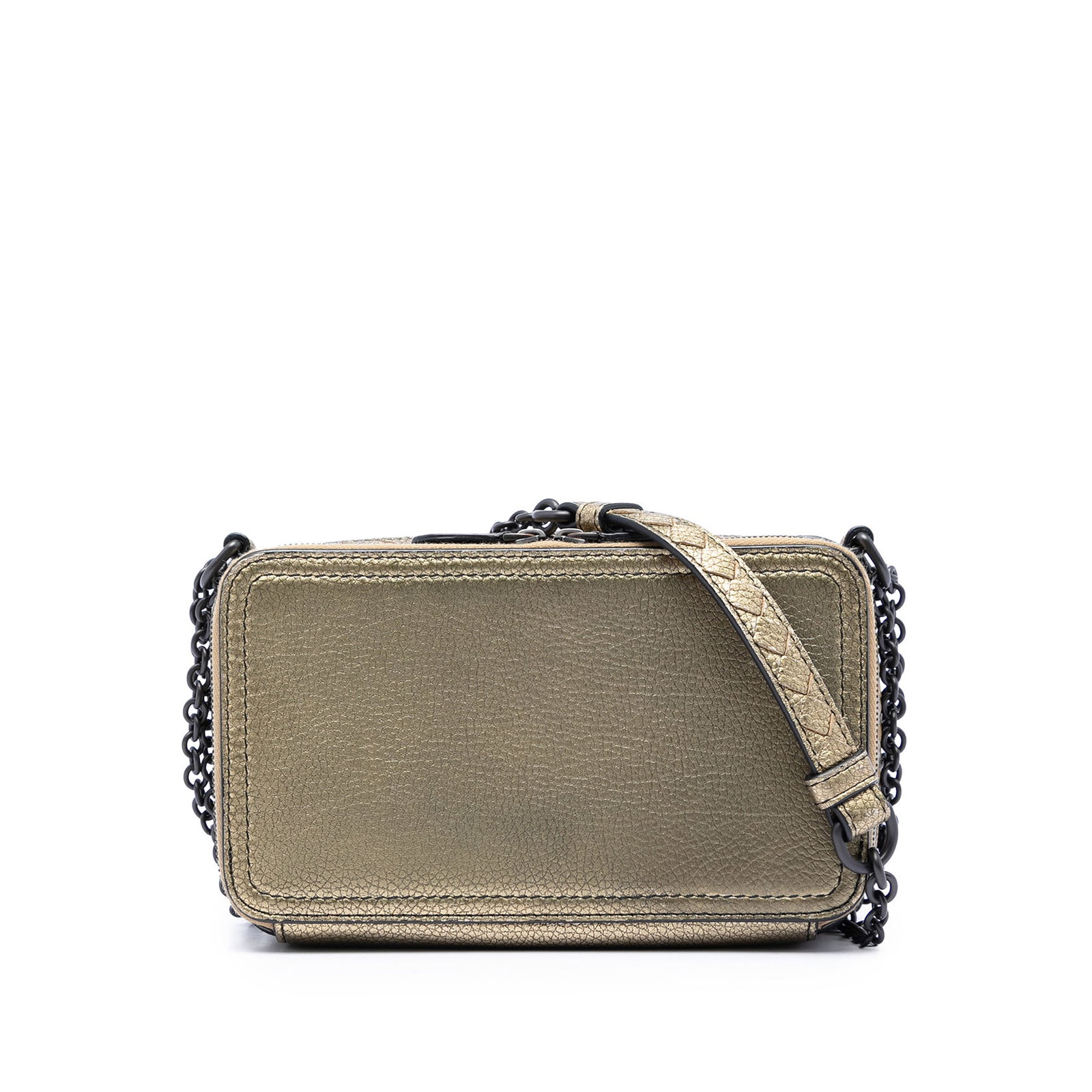 Bottega Veneta Intrecciato Metallic Leather Double Zip Shoulder Bag (1 of 5)