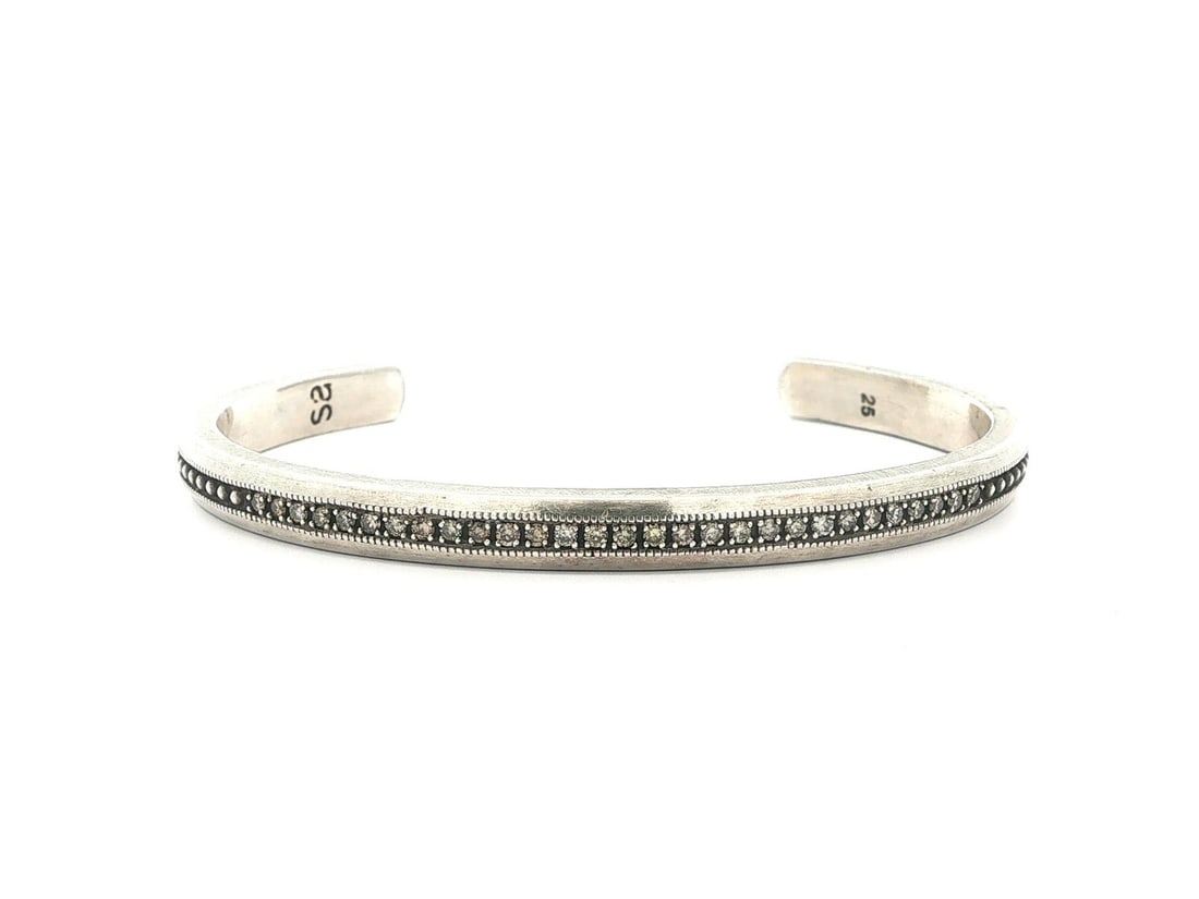 Suneera Dae sterling silver champagne diamond open cuff bangle (1 of 7)
