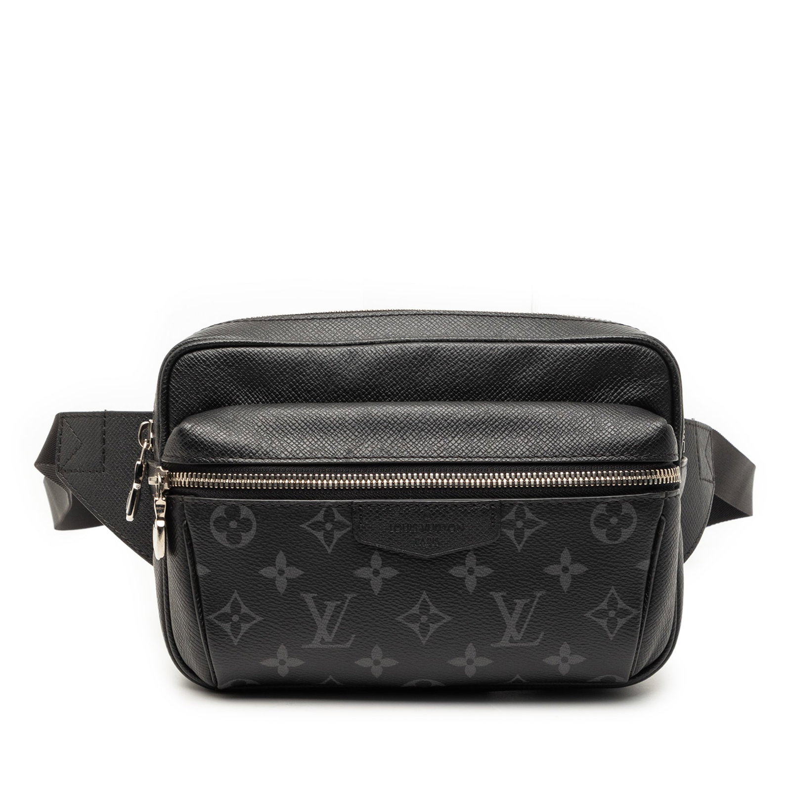 Monogram Eclipse Outdoor Belt Bag by Louis Vuitton in Black Fabric: Monogram Eclipse Outdoor Belt Bag by Louis Vuitton in Black Fabric This Louis Vuitton Monogram Eclipse Outdoor Bumbag features a black monogram canvas exterior, an adjustable waist strap for a customi