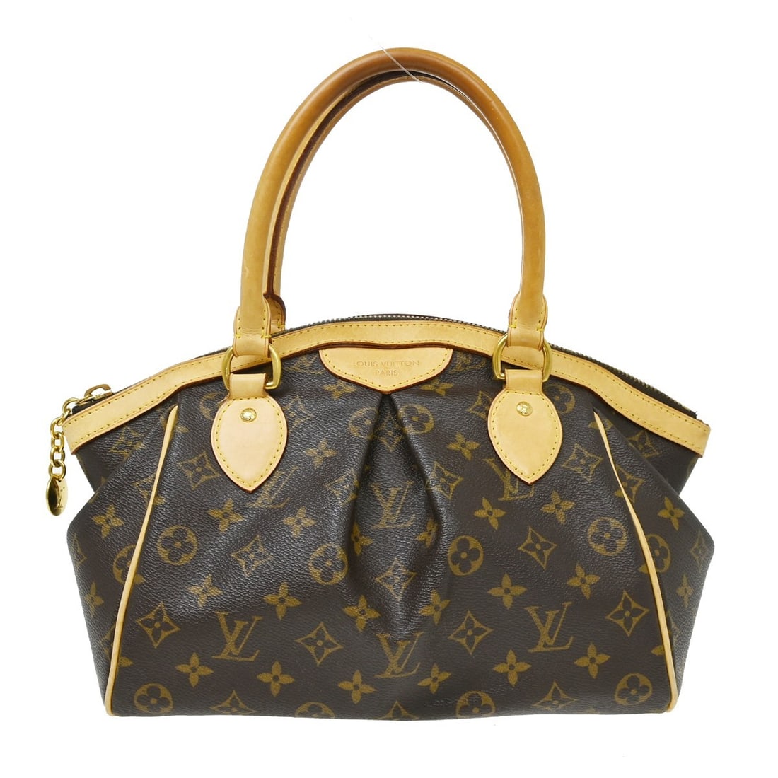 Louis Vuitton Tivoli PM Monogram Canvas Tote Bag M40143: Louis Vuitton Tivoli PM Monogram Canvas Tote Bag M40143 Vintage Louis Vuitton Tivoli PM handbag in brown Monogram canvas with leather trim and gold-plated hardware. This zip-top tote features logo acc