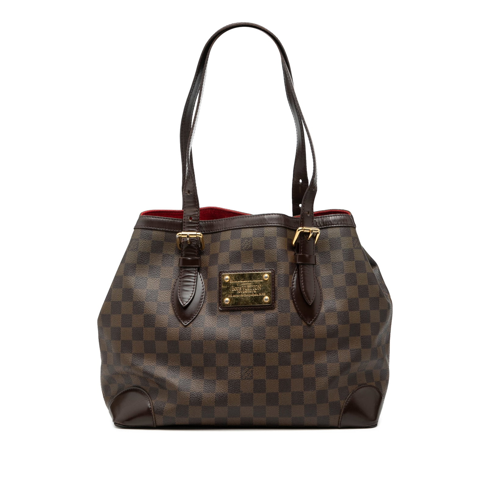 Louis Vuitton Hampstead MM Damier Ebene Brown Tote: Louis Vuitton Hampstead MM Damier Ebene Brown Tote The Louis Vuitton Damier Ebene Hampstead MM is a sophisticated tote crafted from the brand's signature Damier Ebene canvas. It features flat leather 