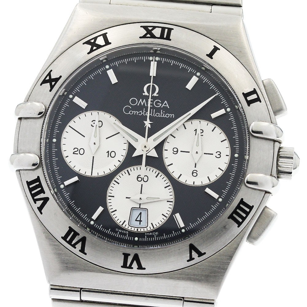 OMEGA Constellation 1542.40 Men's Quartz Chronograph Watch: OMEGA Constellation 1542.40 Men's Quartz Chronograph Watch OMEGA Constellation Chronograph men's wristwatch, reference 1542.40, with a navy dial and quartz movement. This pre-owned watch is made in Sw