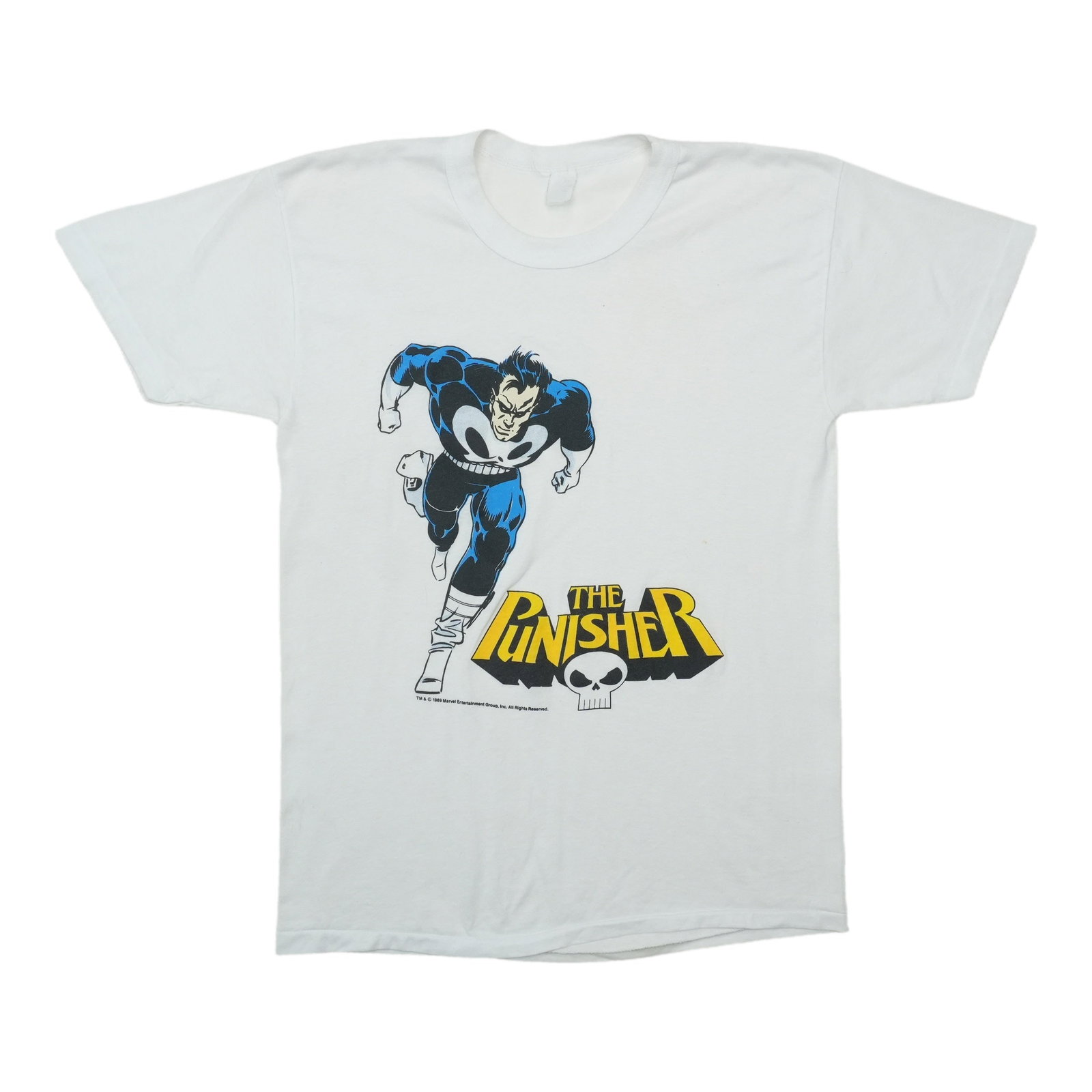 Vintage 1990s Marvel Punisher White Cotton Shirt (1 of 5)