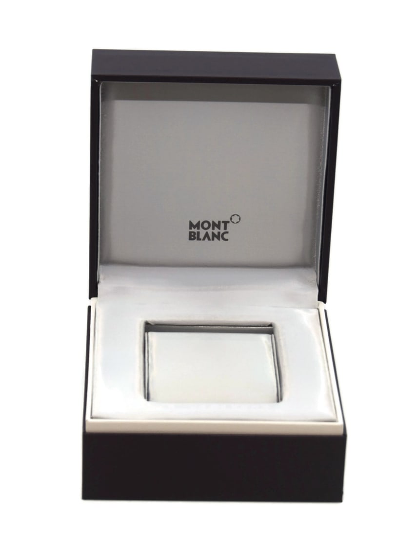 Montblanc Princesse Grace Luxury Watch Presentation Box 6x6x4 Inches: Montblanc Princesse Grace Luxury Watch Presentation Box 6x6x4 Inches This elegant Montblanc presentation box is designed specifically for a single watch, embodying sophistication and luxury. Measuring