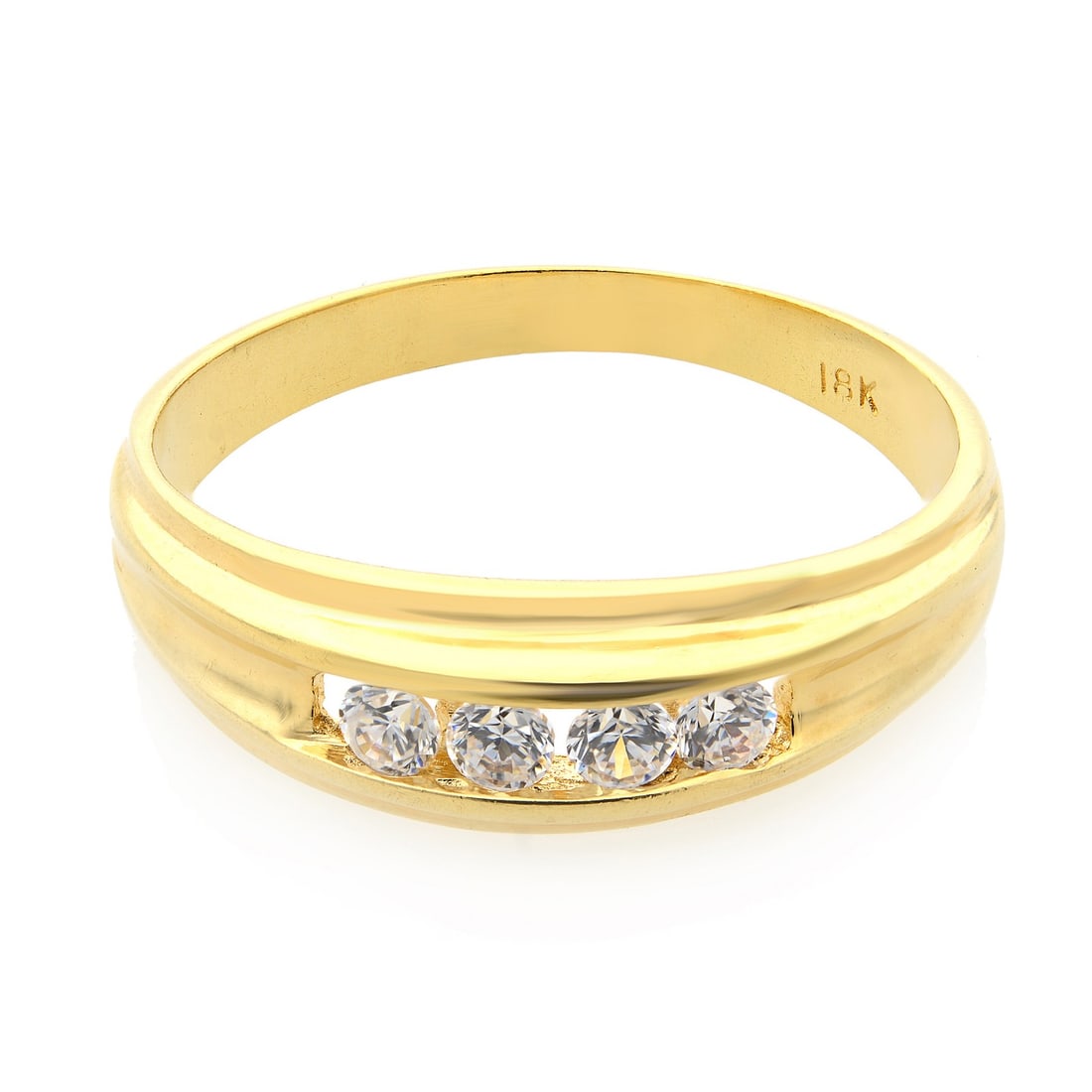 Rachel Koen 18K Yellow Gold Diamond Band Ring 0.25Cttw Size 9.5: Rachel Koen 18K Yellow Gold Diamond Band Ring 0.25Cttw Size 9.5 This exquisite diamond band ring by Rachel Koen is crafted from luxurious 18K yellow gold, presenting a classic and elegant design. The 