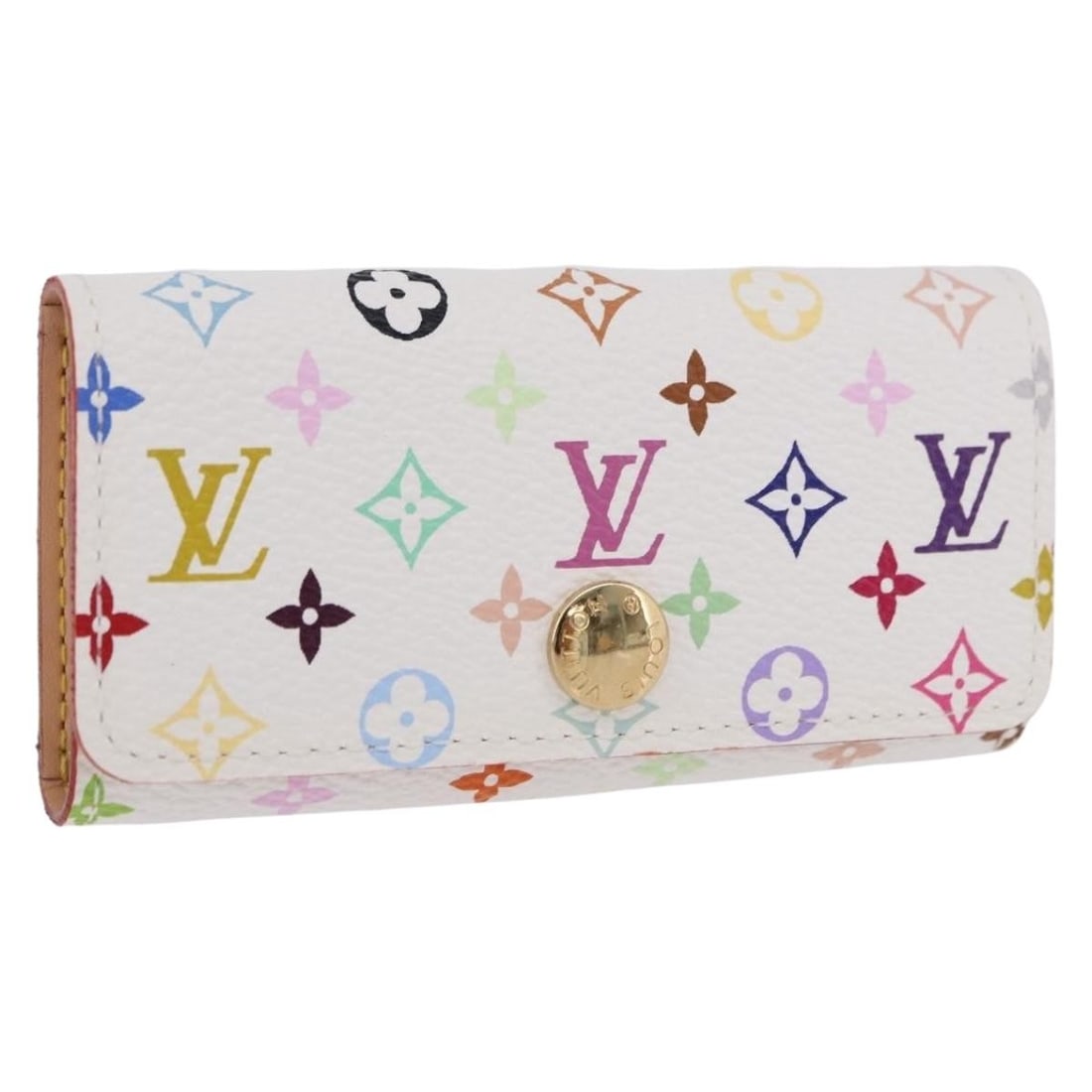 Louis Vuitton M93731 Multicles 4 Monogram Multicolor Key Case White: Louis Vuitton M93731 Multicles 4 Monogram Multicolor Key Case White Louis Vuitton Monogram Multicolor Multicles 4 Key Case in white Monogram Multicolor canvas. This key case is made in France and come