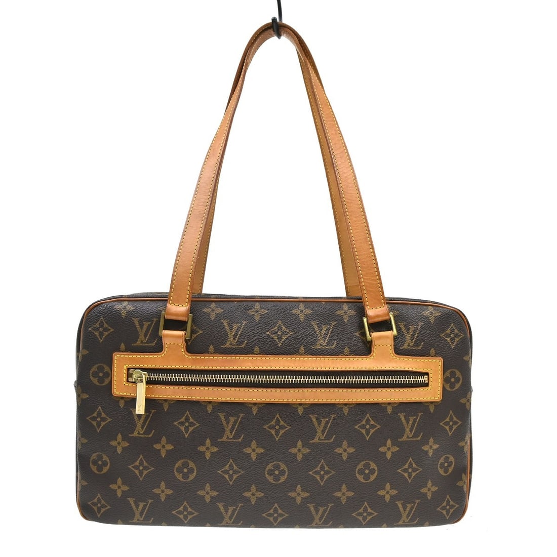 Louis Vuitton Cite GM Monogram Canvas Shoulder Purse M51181: Louis Vuitton Cite GM Monogram Canvas Shoulder Purse M51181 Vintage Louis Vuitton Cite GM shoulder bag in brown Monogram canvas with leather trim and double handles. This zip-top bag features one exte