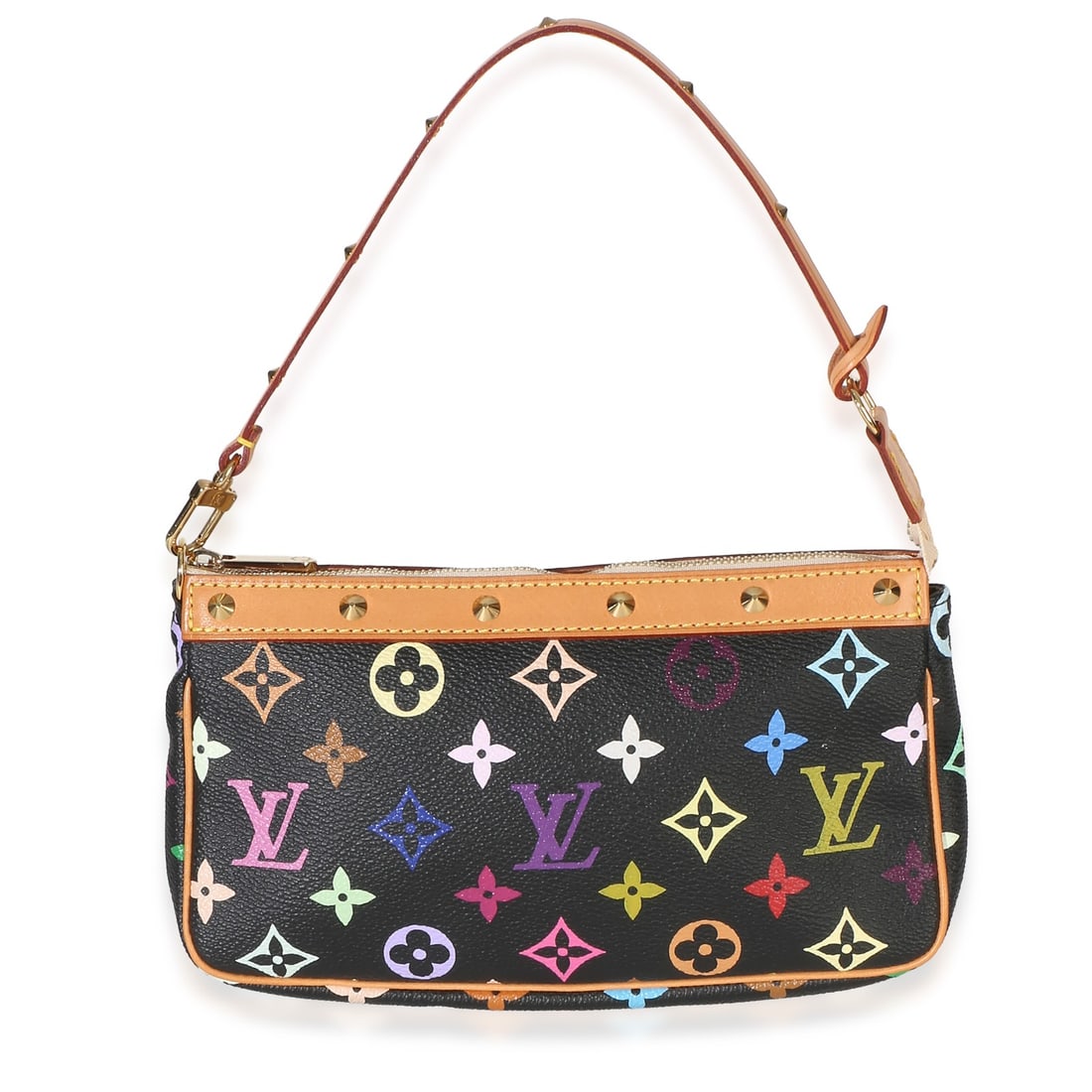 Louis Vuitton Pochette Accessoires Multicolore Canvas Black Handbag: Louis Vuitton Pochette Accessoires Multicolore Canvas Black Handbag Louis Vuitton Pochette Accessoires in black and multicolor Monogram Multicolore canvas. This pre-owned unisex handbag features a zip