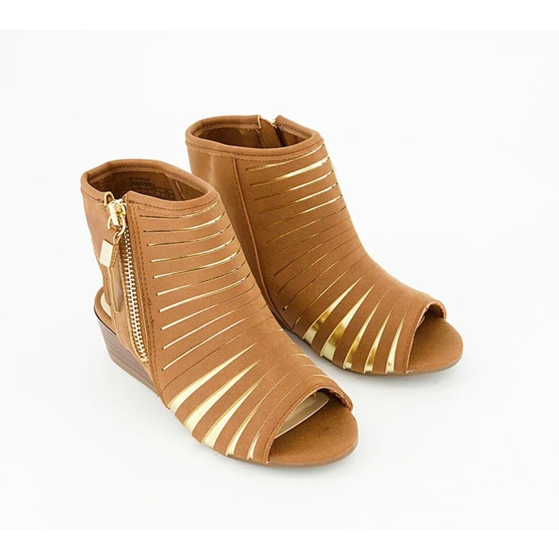 Circus by Sam Edelman Kelsie Kesler Wedge Booties Open Toe Brown 5 (1 of 10)