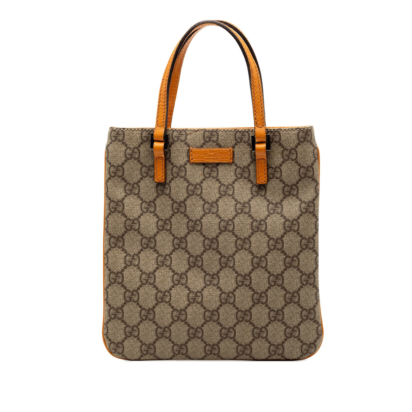 Gucci GG Supreme Coated Canvas Tote with Leather Trim Beige (1 of 7)
