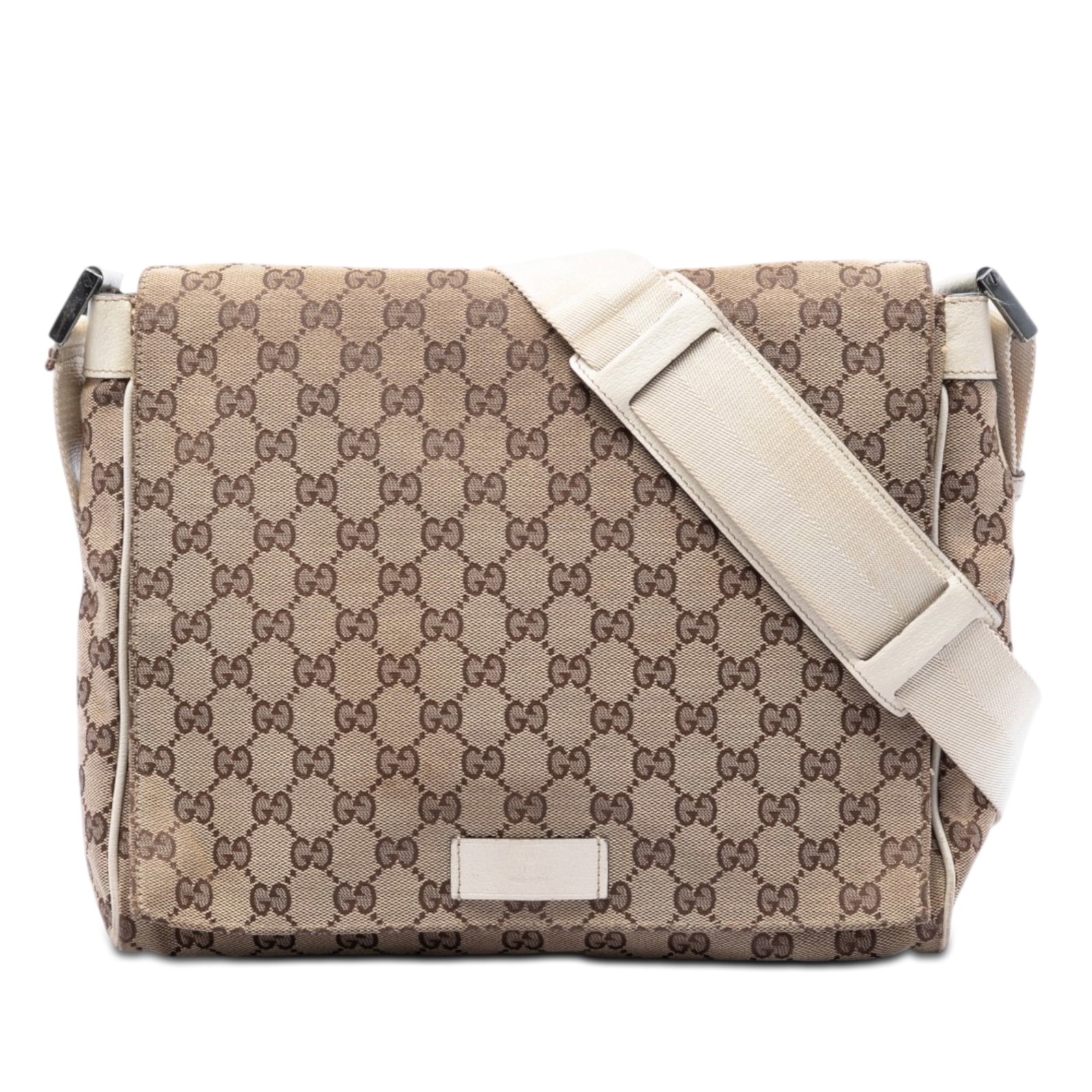 Gucci GG Canvas Beige Crossbody Bag with Leather Trim: Gucci GG Canvas Beige Crossbody Bag with Leather Trim Gucci GG Canvas Crossbody bag in beige, made in Italy. It features a canvas body with leather trim, an adjustable flat strap with a leather should