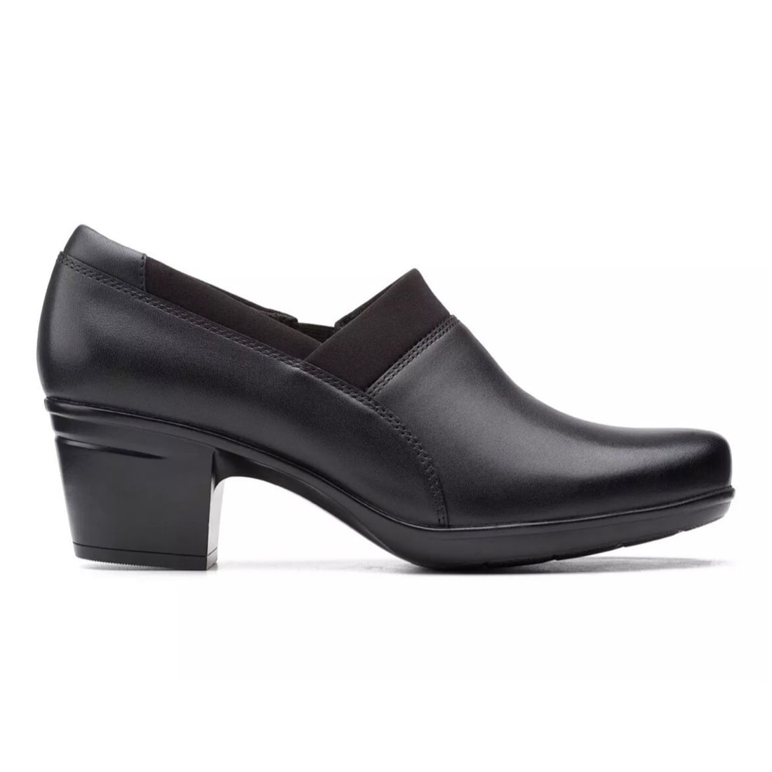 CLARKS Emslie Summit Black Leather Round Toe Shooties 11M (1 of 6)