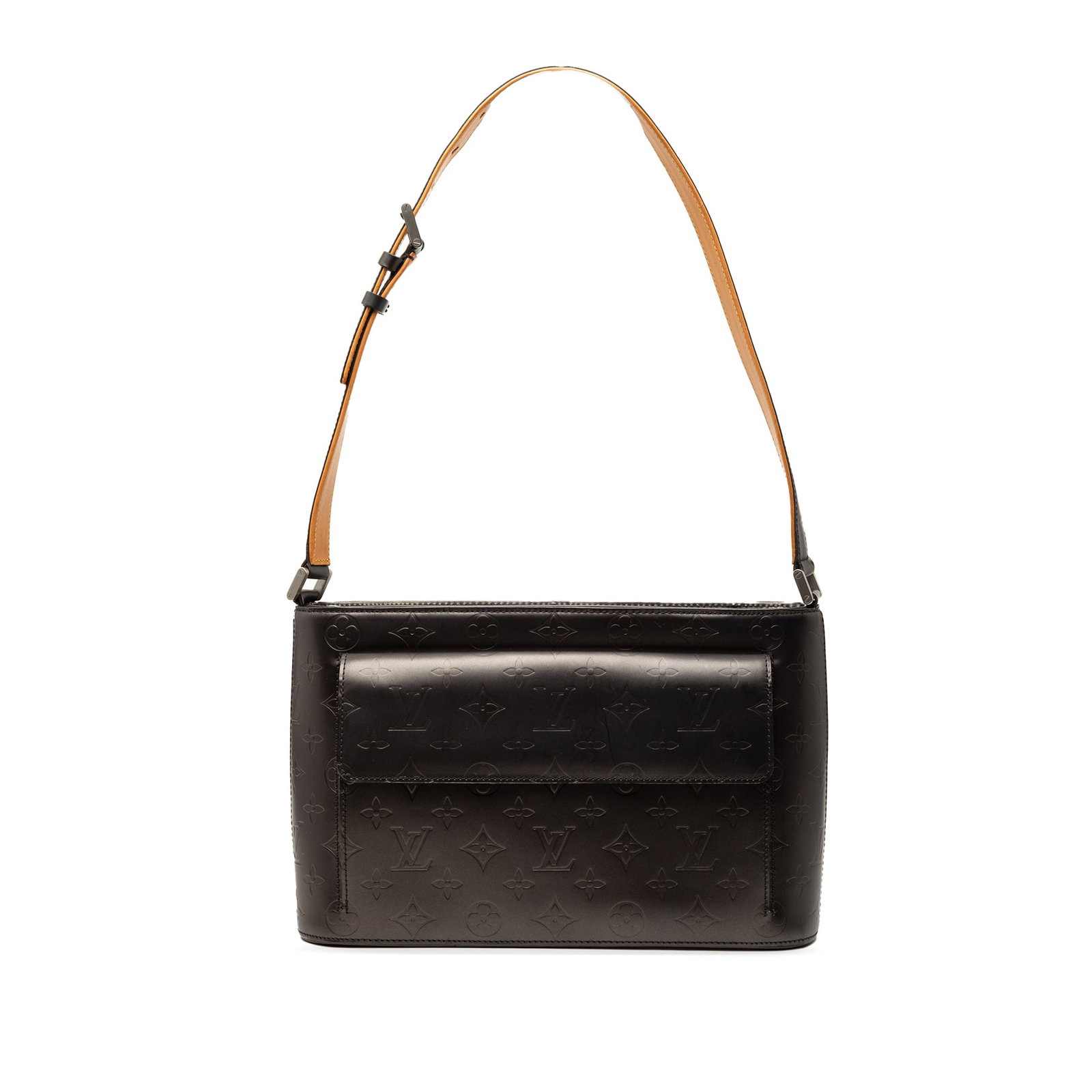 Louis Vuitton Alston Gray Leather Shoulder Bag with Monogram Mat Finish (1 of 7)