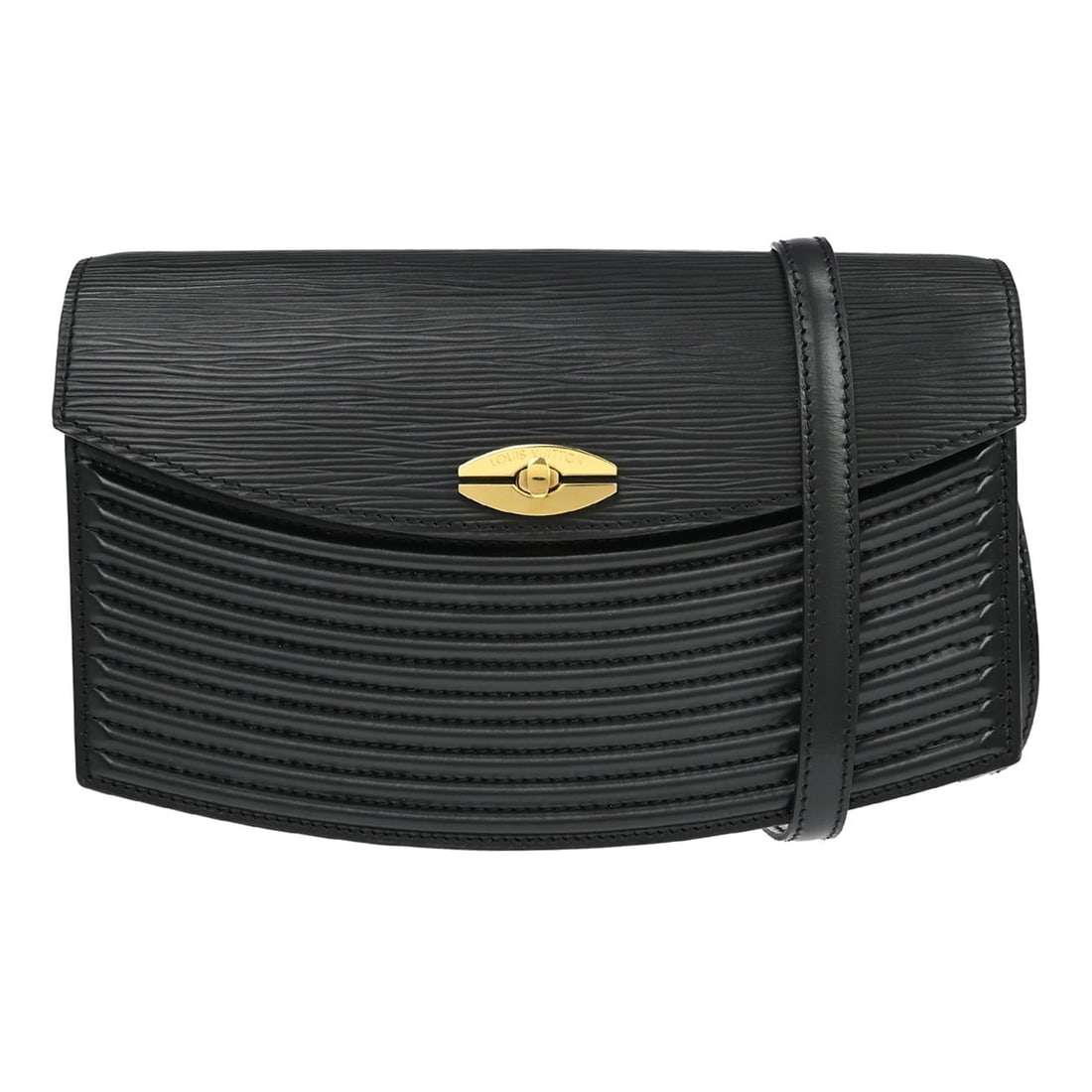 Louis Vuitton Prebourg Epi Leather Shoulder Bag Black M52562: Louis Vuitton Prebourg Epi Leather Shoulder Bag Black M52562 Vintage Louis Vuitton Prebourg shoulder bag in black Epi leather with a magnetic closure and shoulder strap. The bag features logo accents,