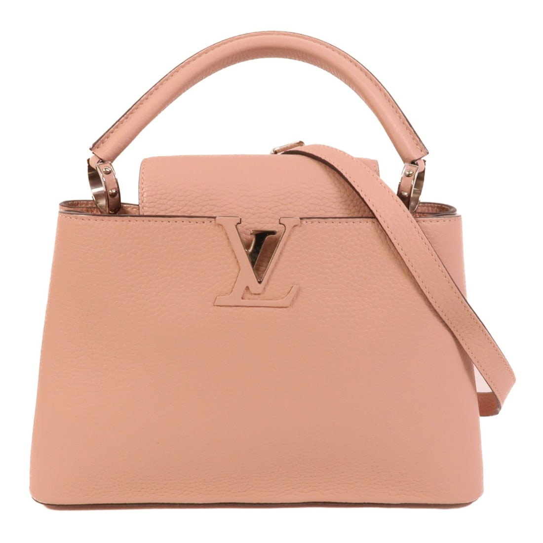 Louis Vuitton Capucines MM M94471 Taurillon Leather Shoulder Bag: Louis Vuitton Capucines MM M94471 Taurillon Leather Shoulder Bag Louis Vuitton Capucines MM 2way shoulder bag, model M94471, in PinkxPink. It is made from Taurillon Clemence leather and calfskin (cowh