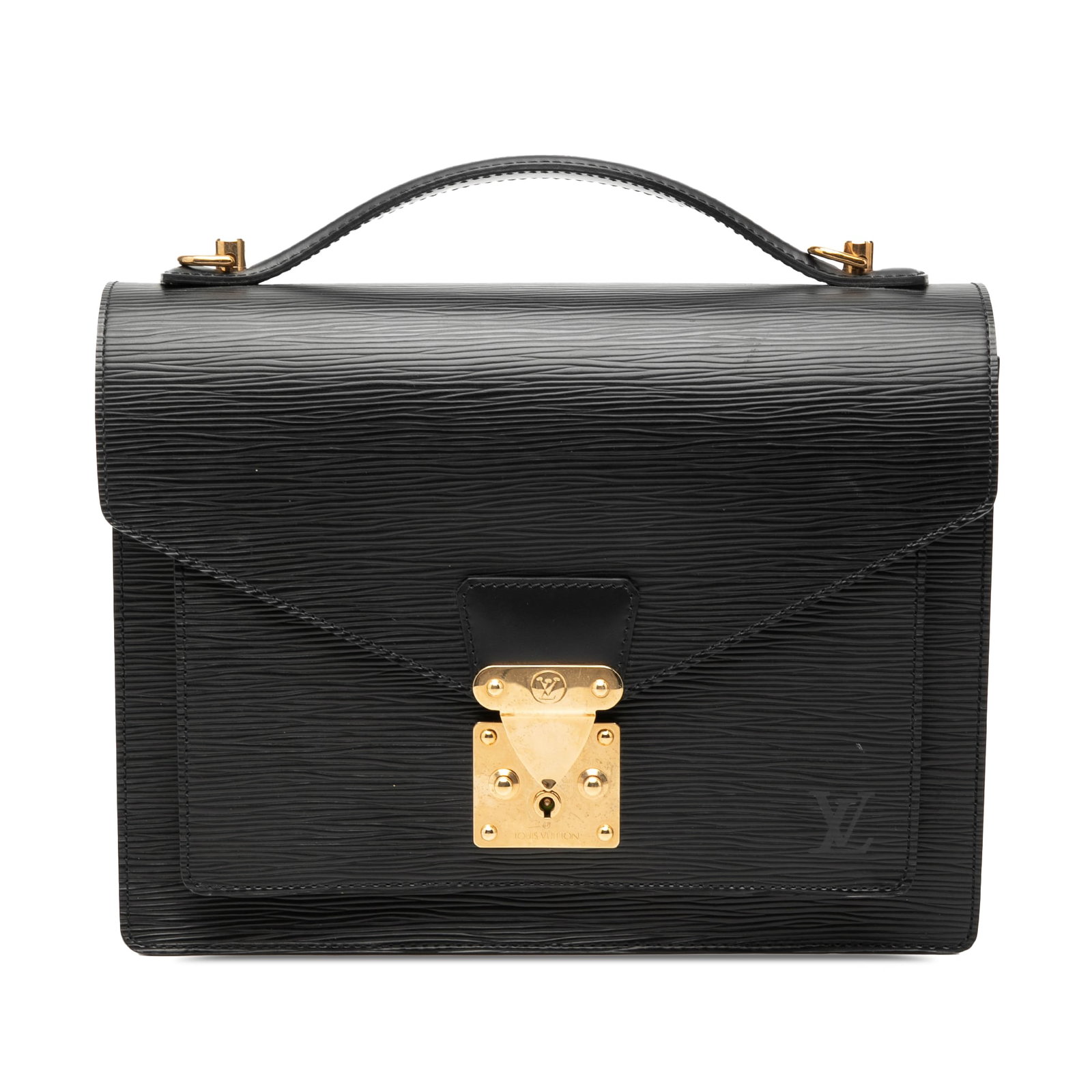 Louis Vuitton Monceau 28 Epi Leather Top Handle Bag Black (1 of 7)