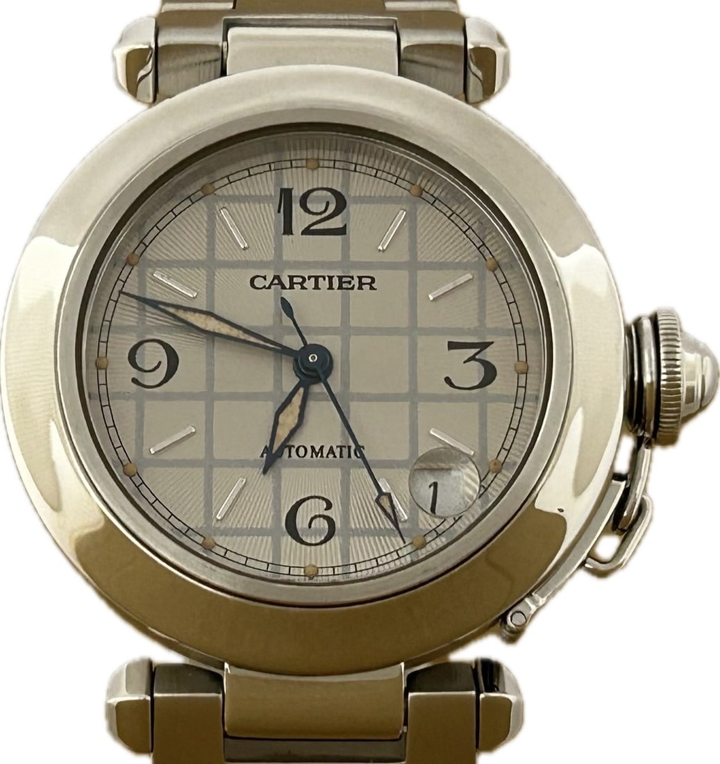 Cartier Pasha C W31023M7 2324 Automatic Unisex Wristwatch Silver Dial (1 of 12)