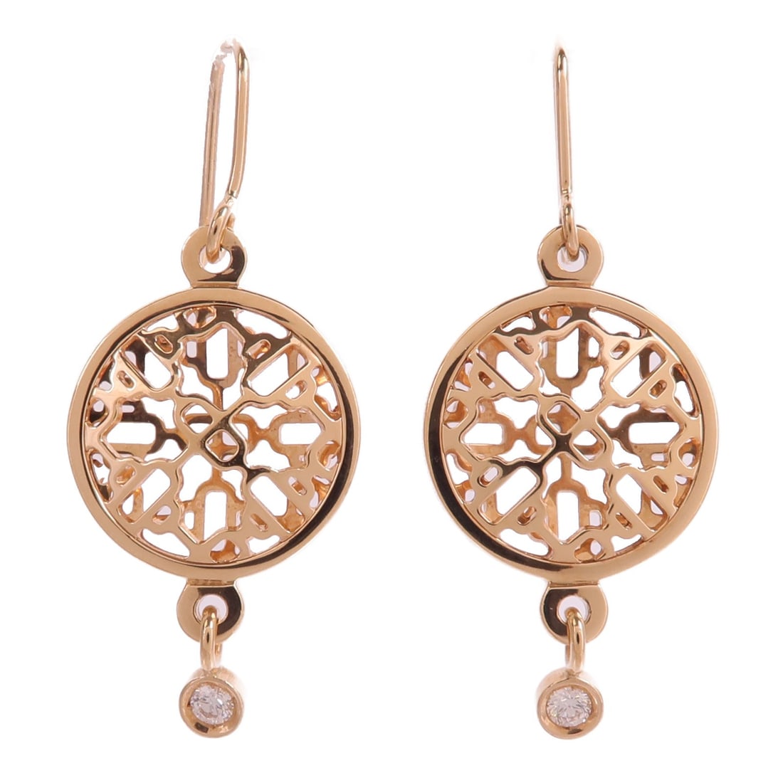 Hermes Chaine D'Ancre 18K Rose Gold Diamond Pierced Earrings: Hermes Chaine D'Ancre 18K Rose Gold Diamond Pierced Earrings Hermes Chaine D'Ancre pierced earrings in 18K pink gold (K18PG/Rose Gold) with diamond accents. Designed for women, these earrings are made