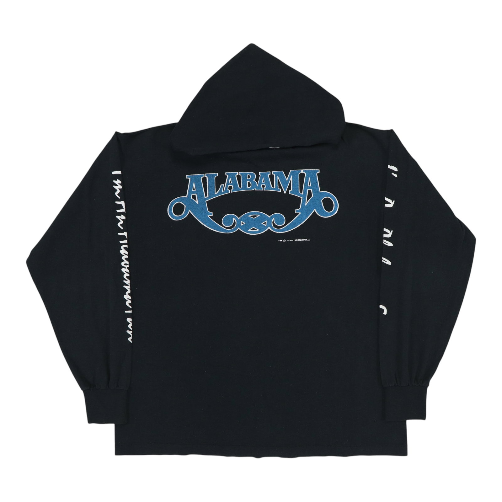 Vintage 1980 Alabama Fan Black Cotton Hoodie Sweatshirt Size XL: Vintage 1980 Alabama Fan Black Cotton Hoodie Sweatshirt Size XL This is an original vintage 1980 "I'm An Alabama Fan" hoodie. It is not a modern reproduction. The hoodie is black, made from 100% cotto