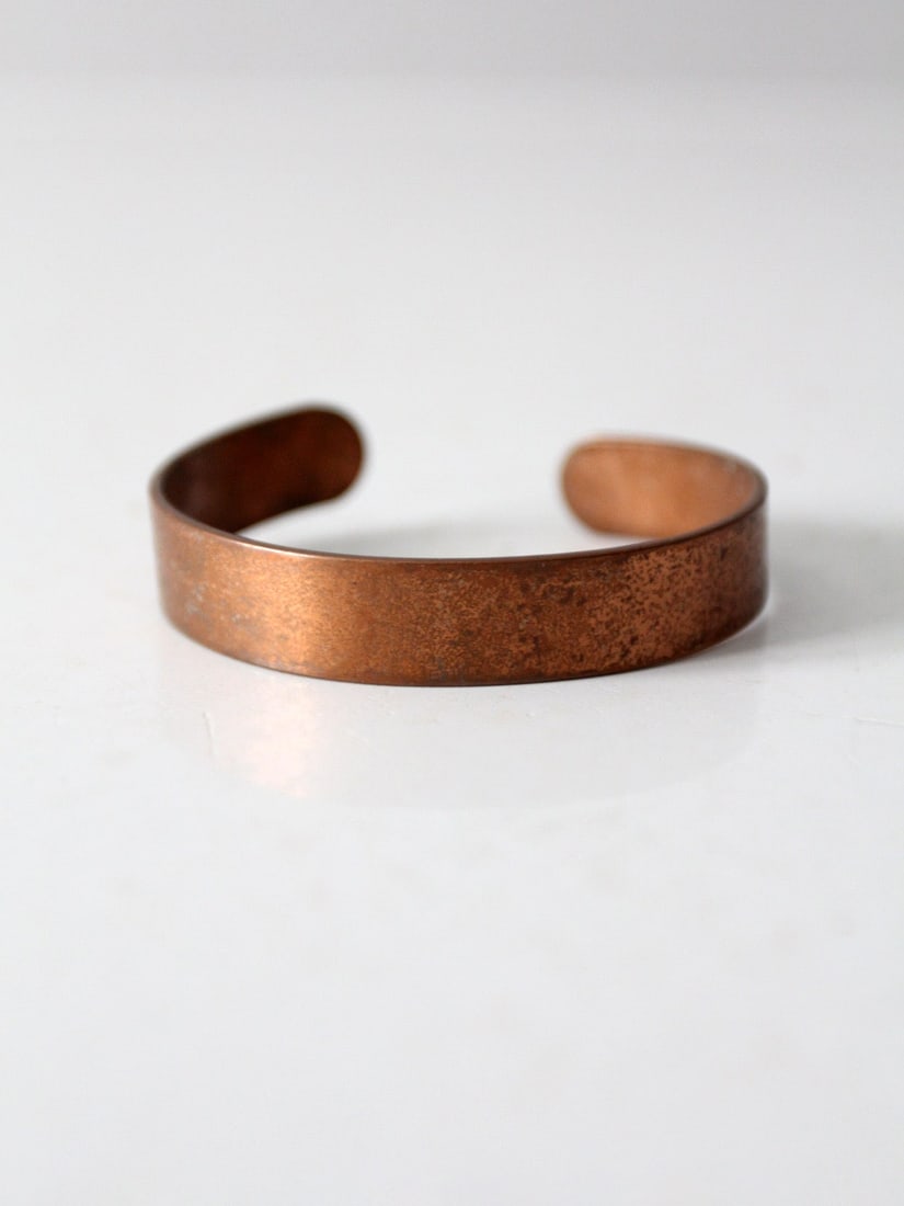 Wide Copper Vintage Cuff Bracelet 6.5 inch Circumference (1 of 7)