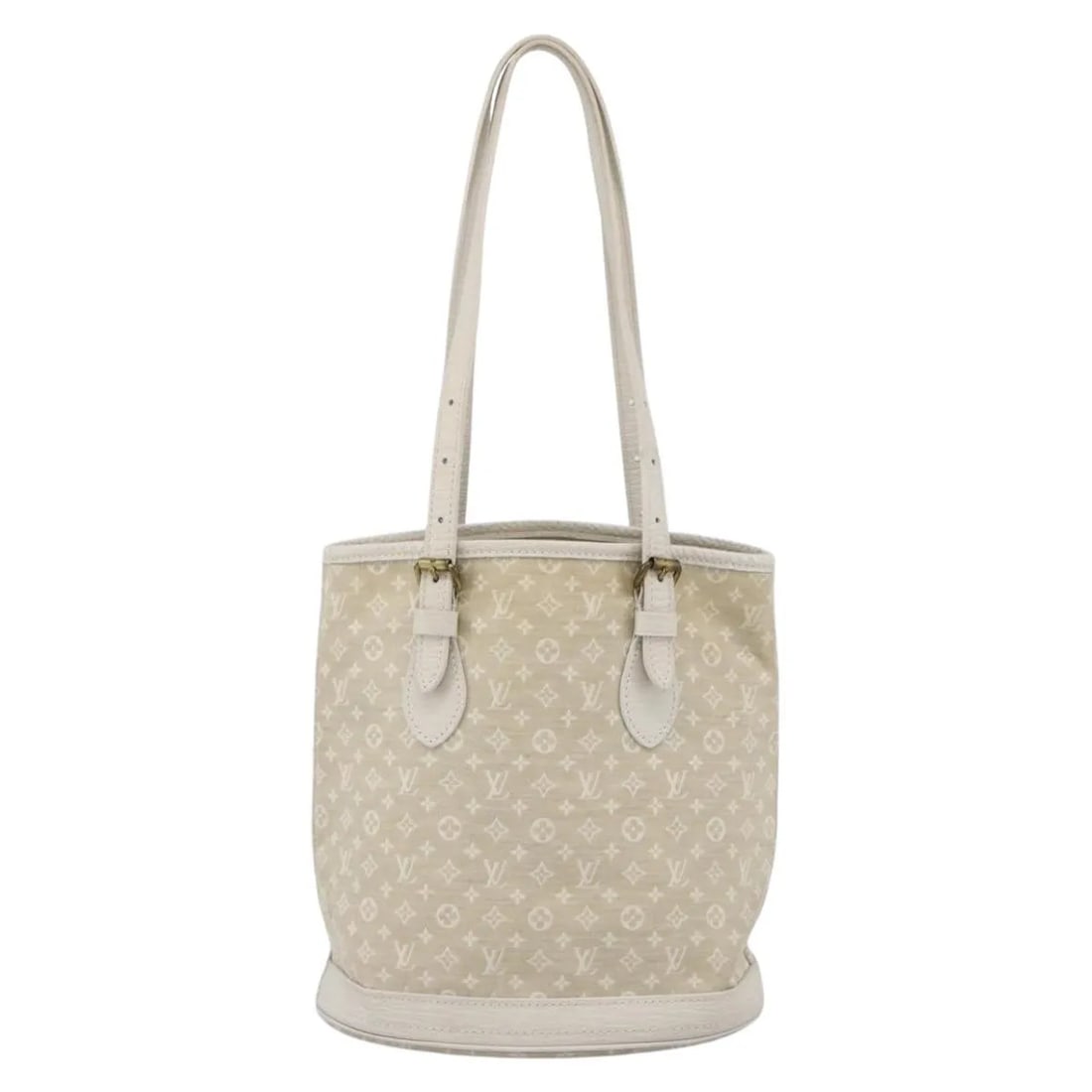 Louis Vuitton Mini Lin Petit Bucket Beige Canvas Shoulder Bag France: Louis Vuitton Mini Lin Petit Bucket Beige Canvas Shoulder Bag France This Louis Vuitton Petit Bucket Bag in beige is crafted from durable canvas and designed for women. It features a spacious interior