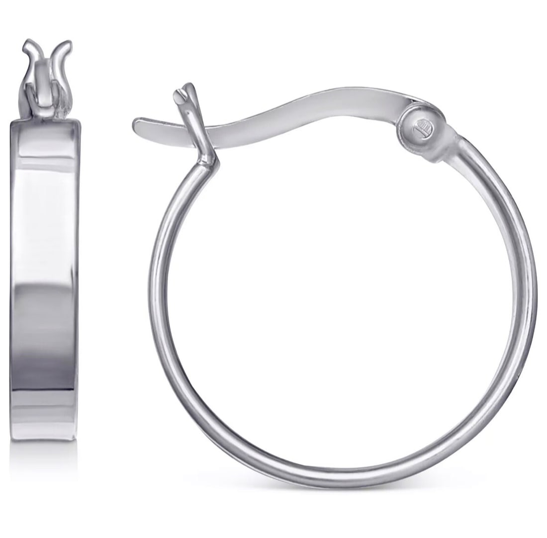 Giani Bernini Sterling Silver 20mm Polished Small Hoop Earrings: Giani Bernini Sterling Silver 20mm Polished Small Hoop Earrings Elevate your jewelry collection with these polished flat small hoop earrings crafted from sterling silver. With a sleek and sophisticate