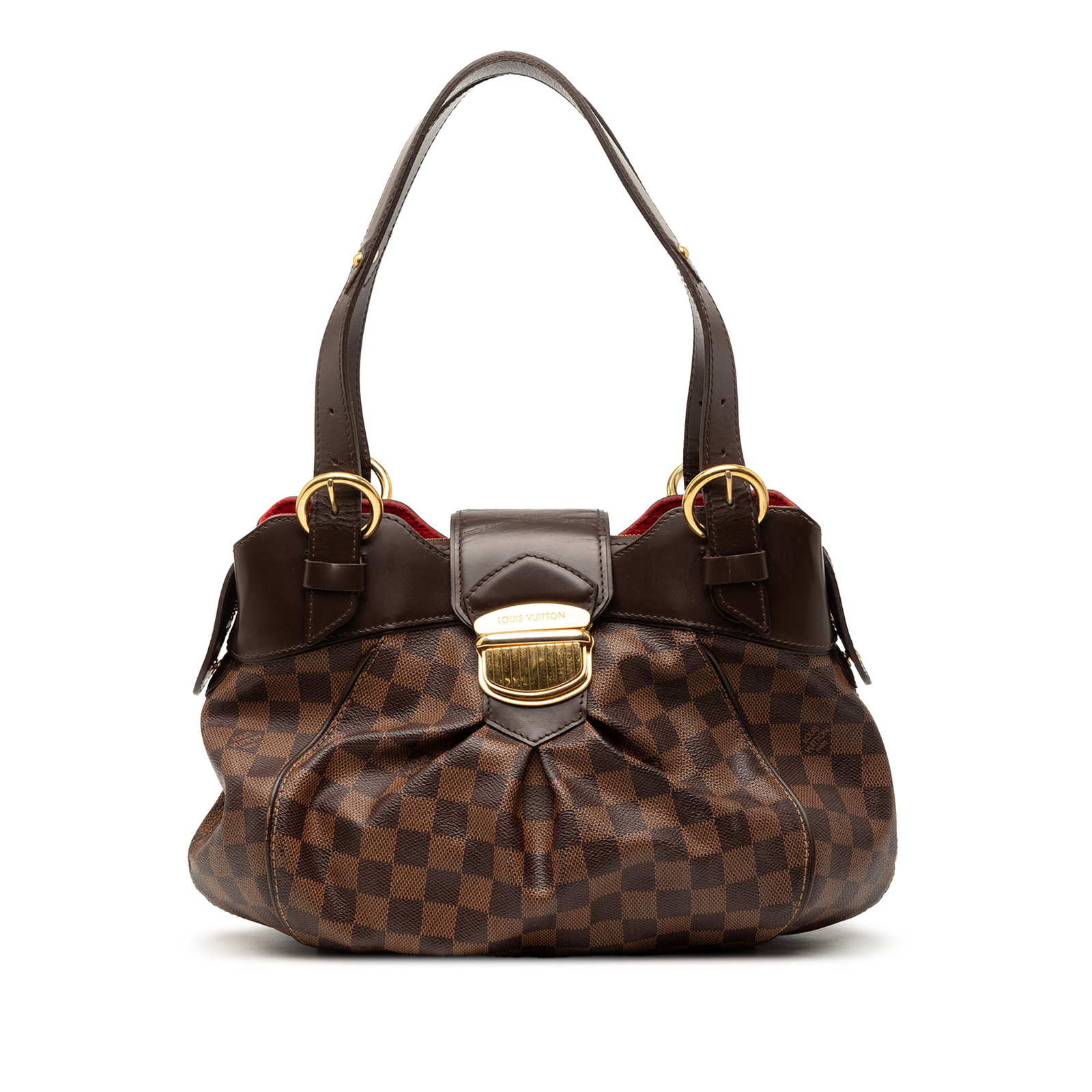 Louis Vuitton Sistina PM Damier Ebene Canvas Shoulder Bag Brown: Louis Vuitton Sistina PM Damier Ebene Canvas Shoulder Bag Brown The Louis Vuitton Damier Ebene Sistina PM features a damier ebene canvas body with leather trim and adjustable flat leather straps. It i