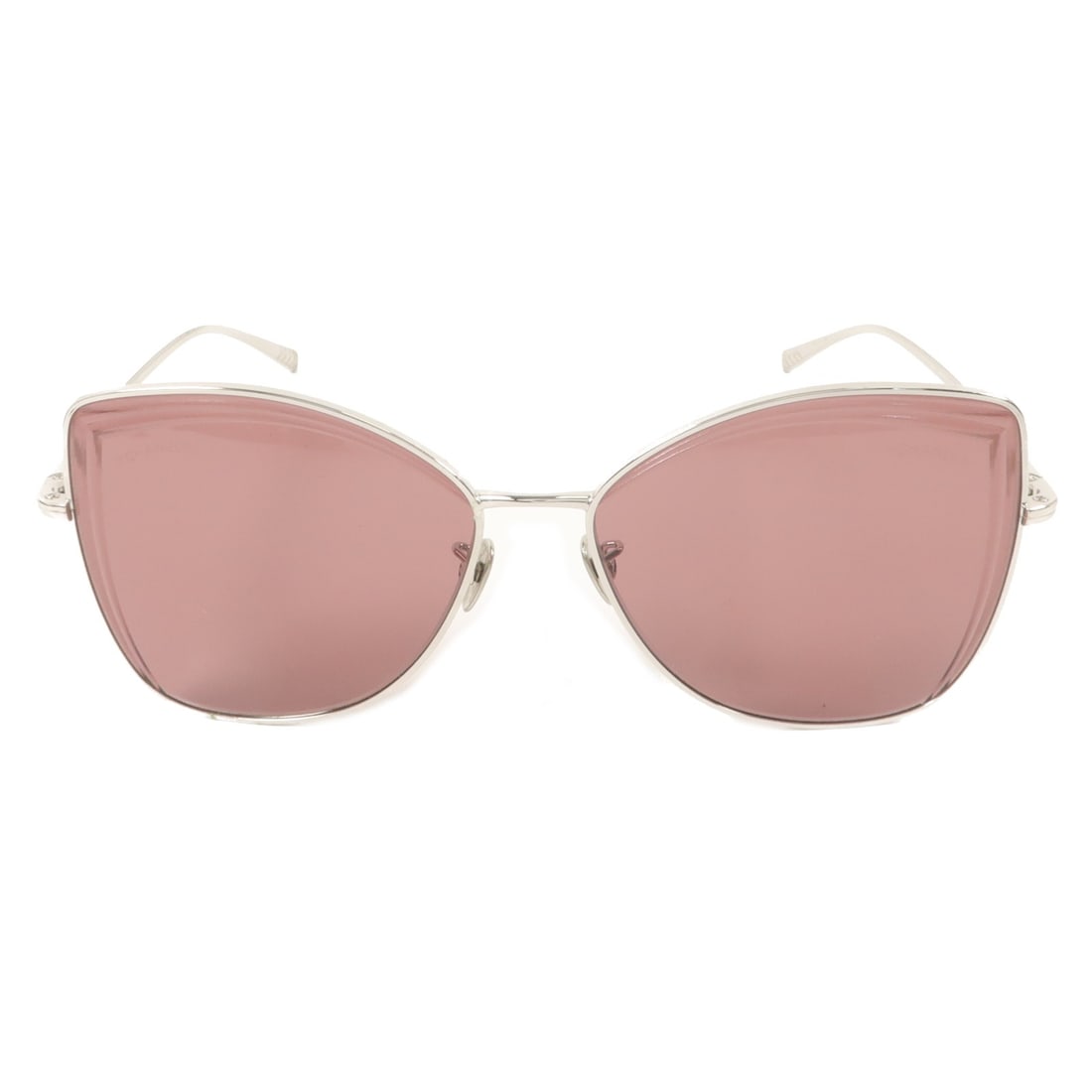 Metal Frame Sunglasses CHANEL CC Model 4253 Silver Brown: Metal Frame Sunglasses CHANEL CC Model 4253 Silver Brown CHANEL CC sunglasses model 4253 in a silver and brown colorway, made of metal. The item is in very good AB condition and comes with a storage b