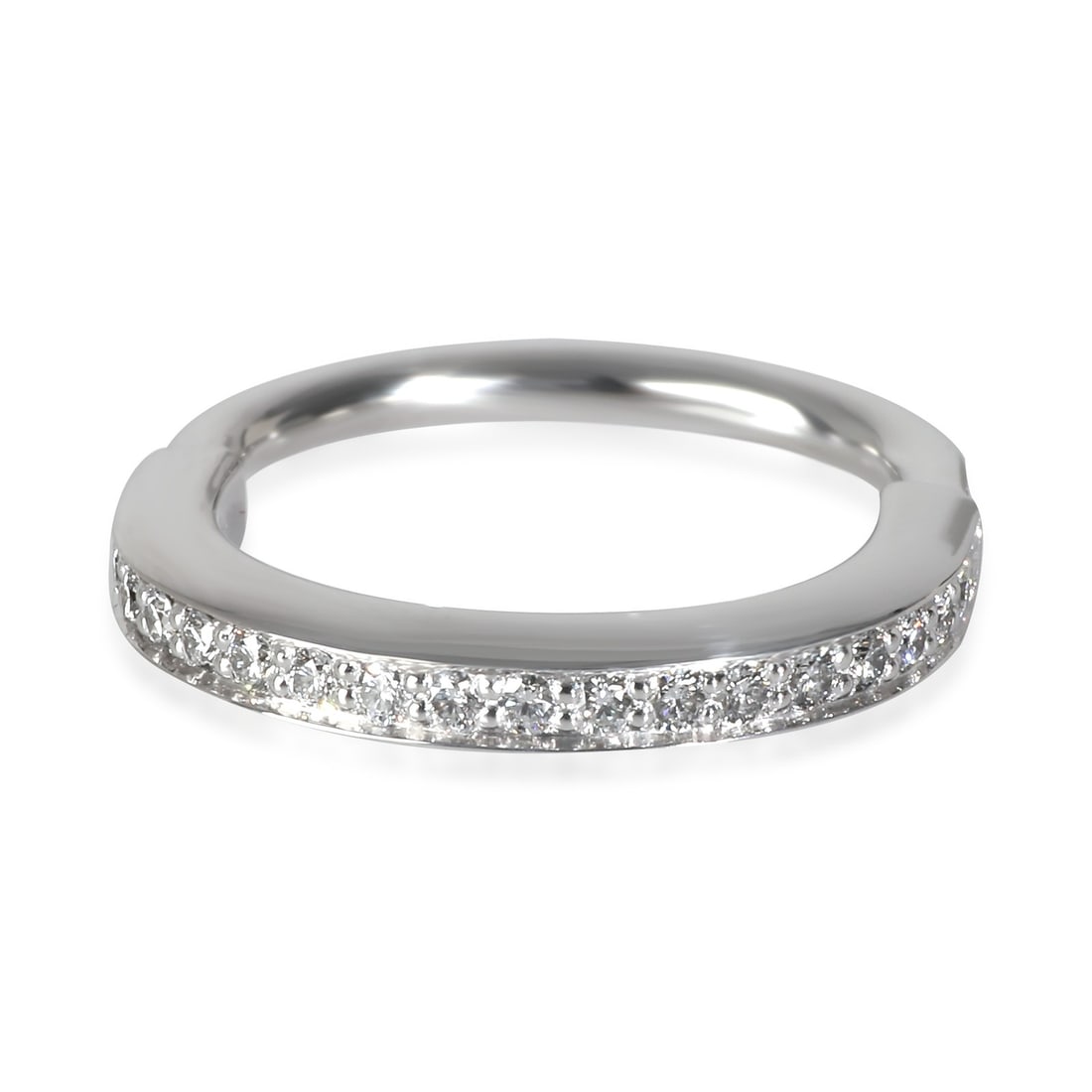 Tiffany & Co. 18k White Gold Diamond Lock Ring 0.36ct VS1: Tiffany & Co. 18k White Gold Diamond Lock Ring 0.36ct VS1 This exquisite Tiffany & Co. White Gold Diamond Lock Ring features a round brilliant diamond, weighing a total of 0.36 carats, with a clarity 