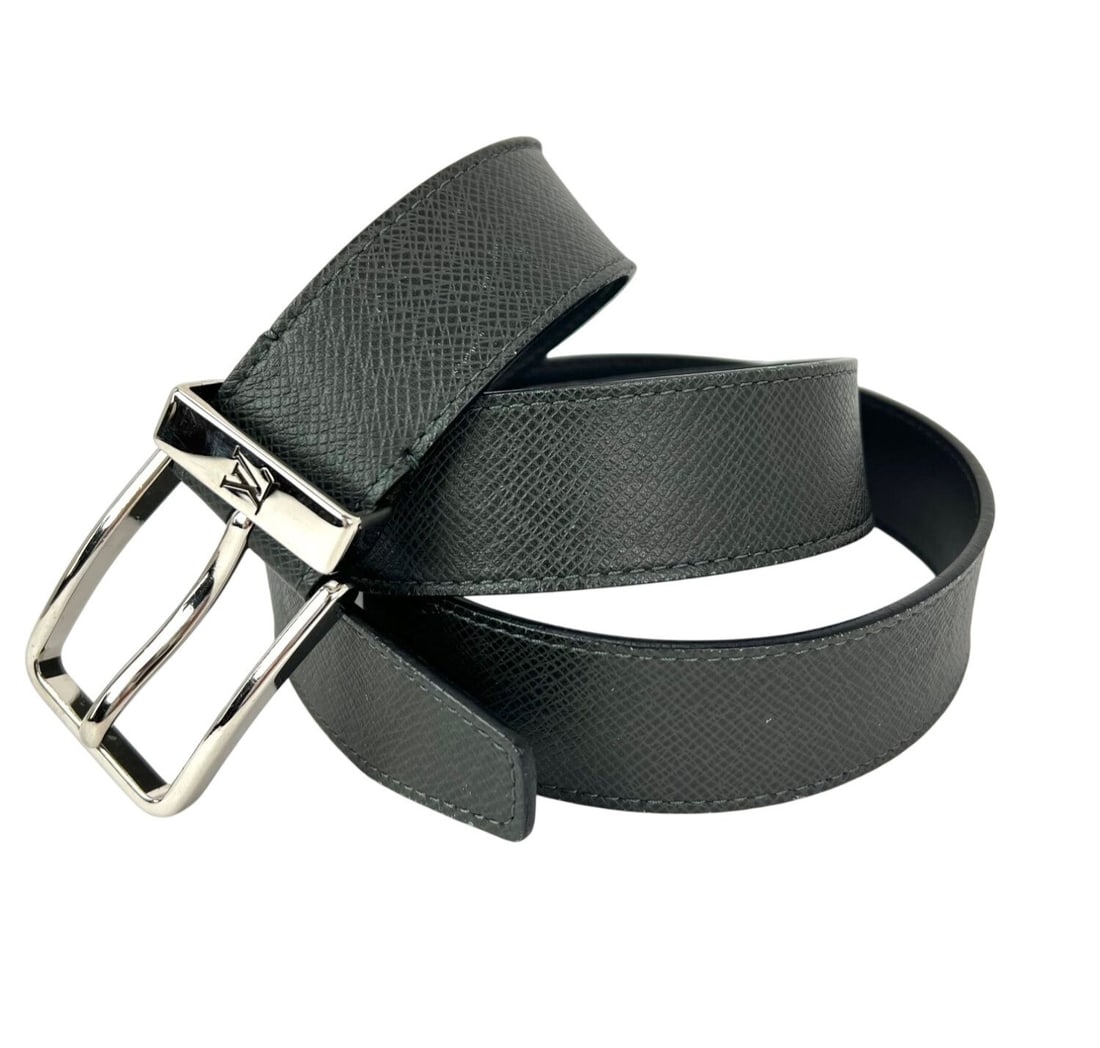Louis Vuitton Pont Neuf Men's Black Leather Dress Belt 95 38 (1 of 18)