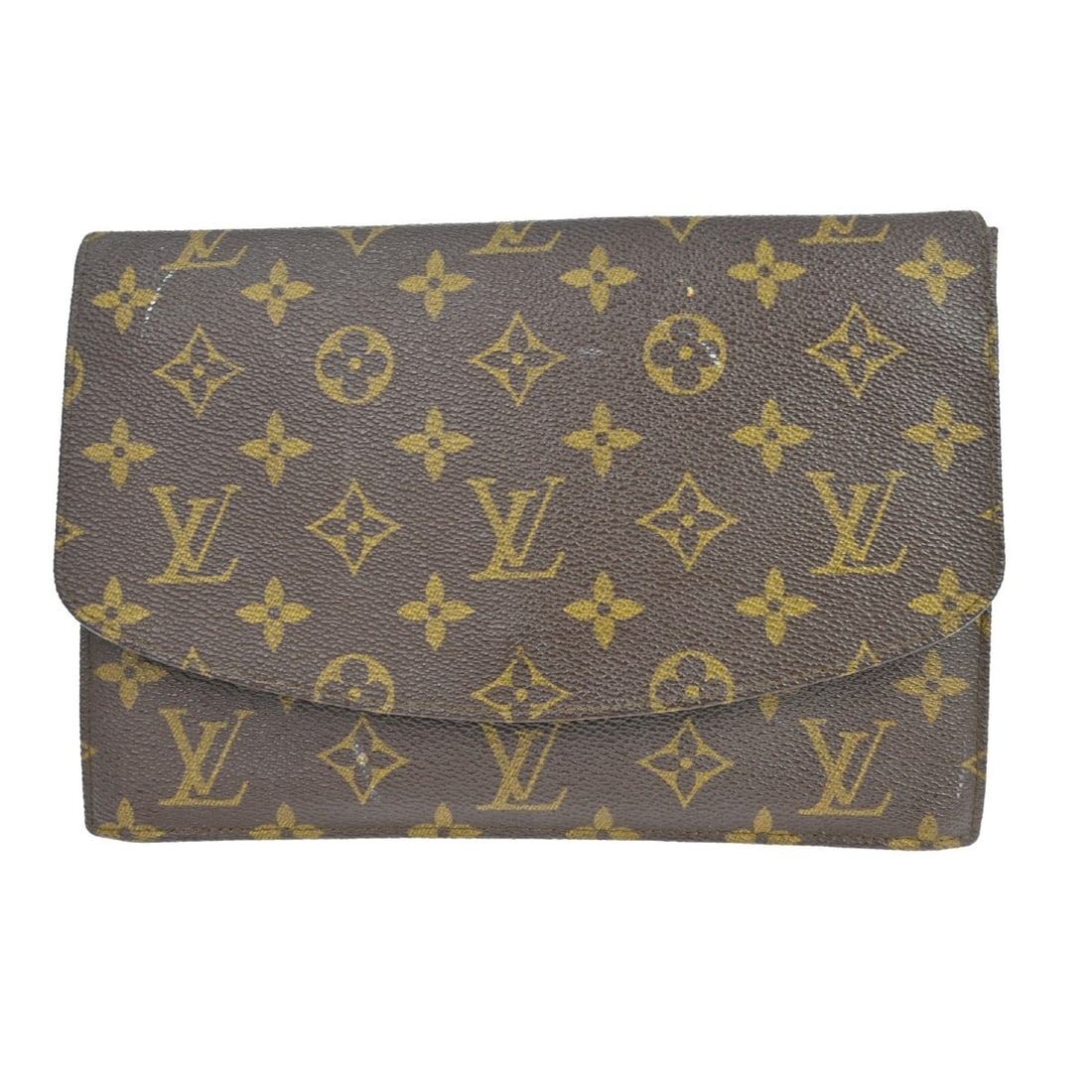 Louis Vuitton Monogram Pochette Rabat 23 Brown Clutch M51940: Louis Vuitton Monogram Pochette Rabat 23 Brown Clutch M51940 Vintage Louis Vuitton Pochette Rabat 23 clutch bag in brown Monogram canvas with a snap closure and logo accent. This women's small clutch 