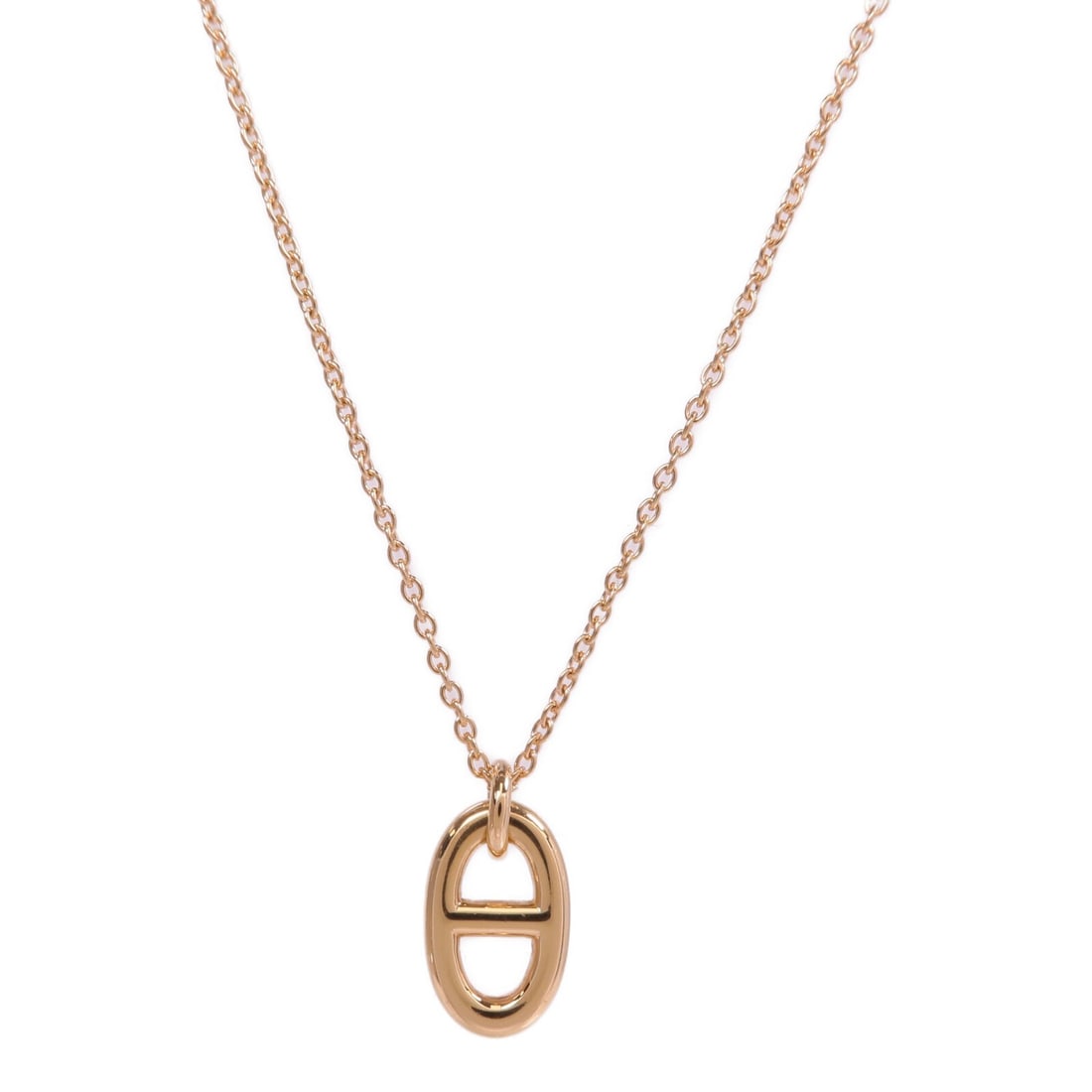 HERMES Farandole 18K Rose Gold Pendant Necklace: HERMES Farandole 18K Rose Gold Pendant Necklace Hermes Farandole pendant necklace in K18PG rose gold, designed for women. It features a no-stone design and comes with a storage box. Condition is AB: V