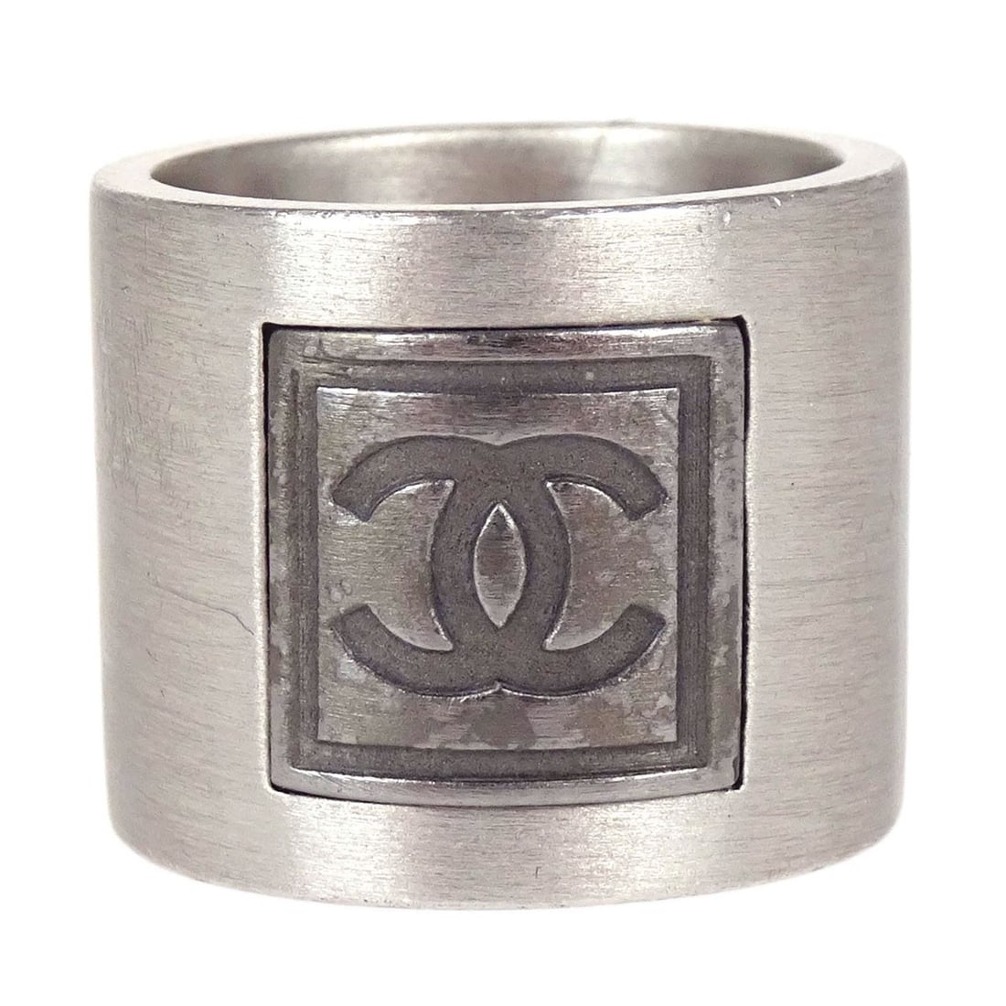 Chanel 04P Silver Plated Ring Size 53 France (1 of 5)