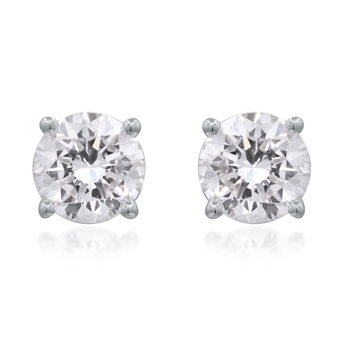 Unbranded 14K White Gold Lab Grown Diamond Earrings 4.13 ctw: Unbranded 14K White Gold Lab Grown Diamond Earrings 4.13 ctw Pre-owned unisex earrings featuring round brilliant lab-grown diamonds with a total carat weight of 4.13 ct. Crafted in 14K white gold, the